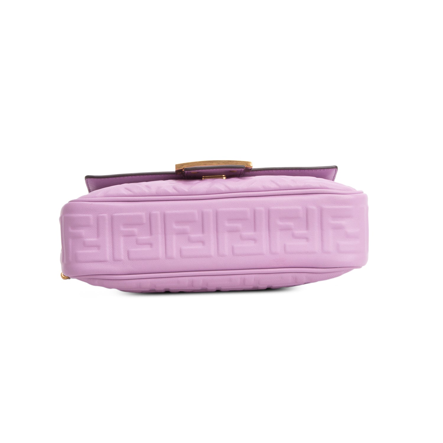 Fendi Purple Nappa FF Embossed Small Midi Chain Baguette