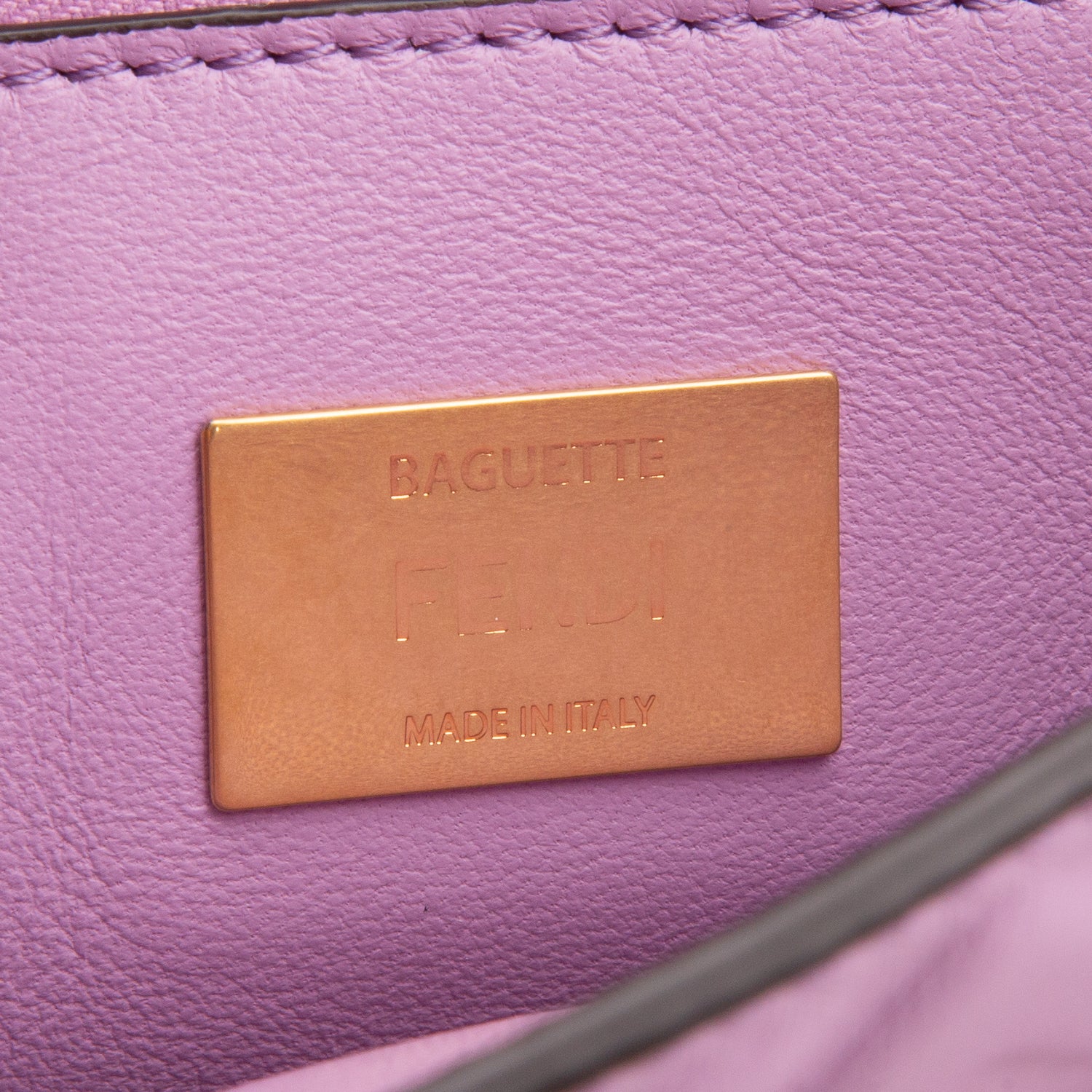 Fendi Purple Nappa FF Embossed Small Midi Chain Baguette
