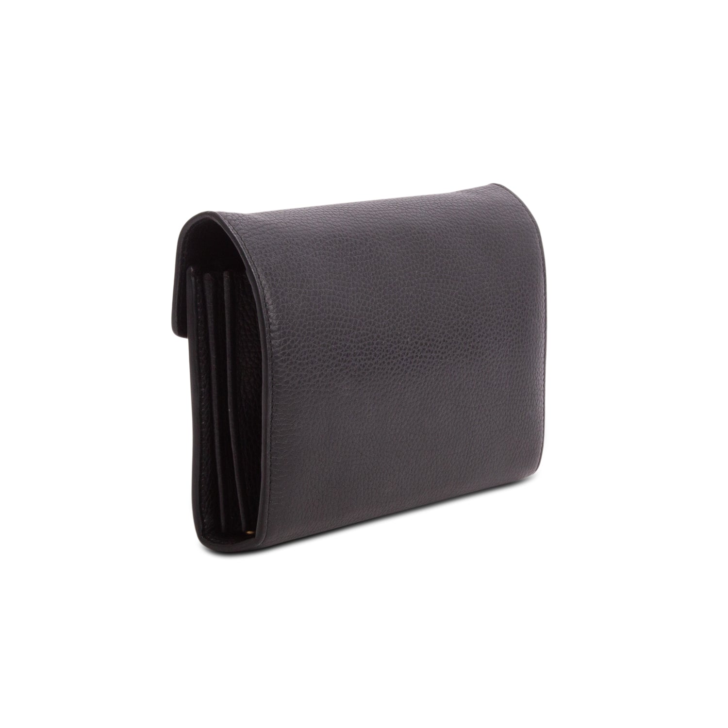 Gucci Black Calfskin GG Marmont Chain Wallet