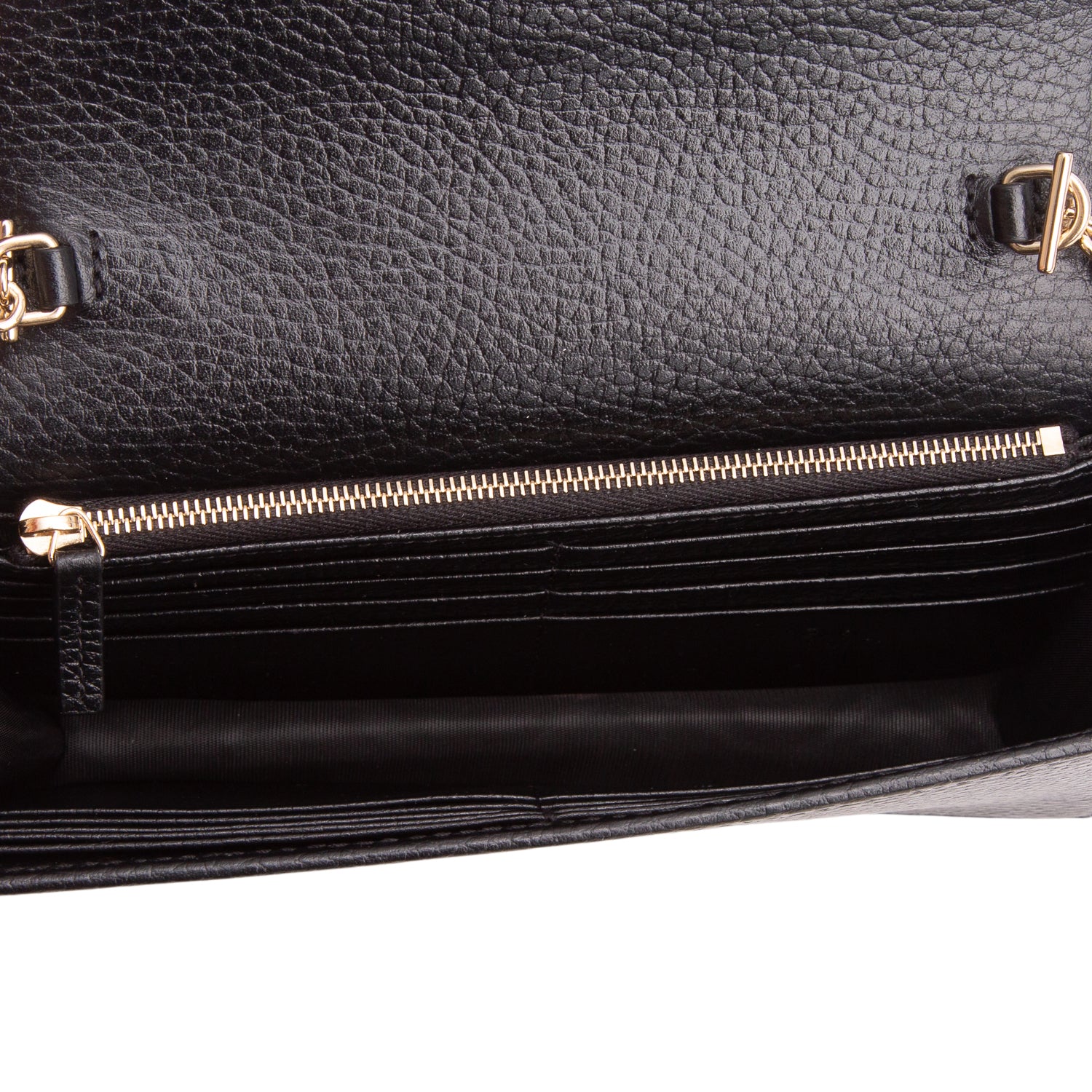 Gucci Black Dollar Calfskin Leather Interlocking G Chain Wallet