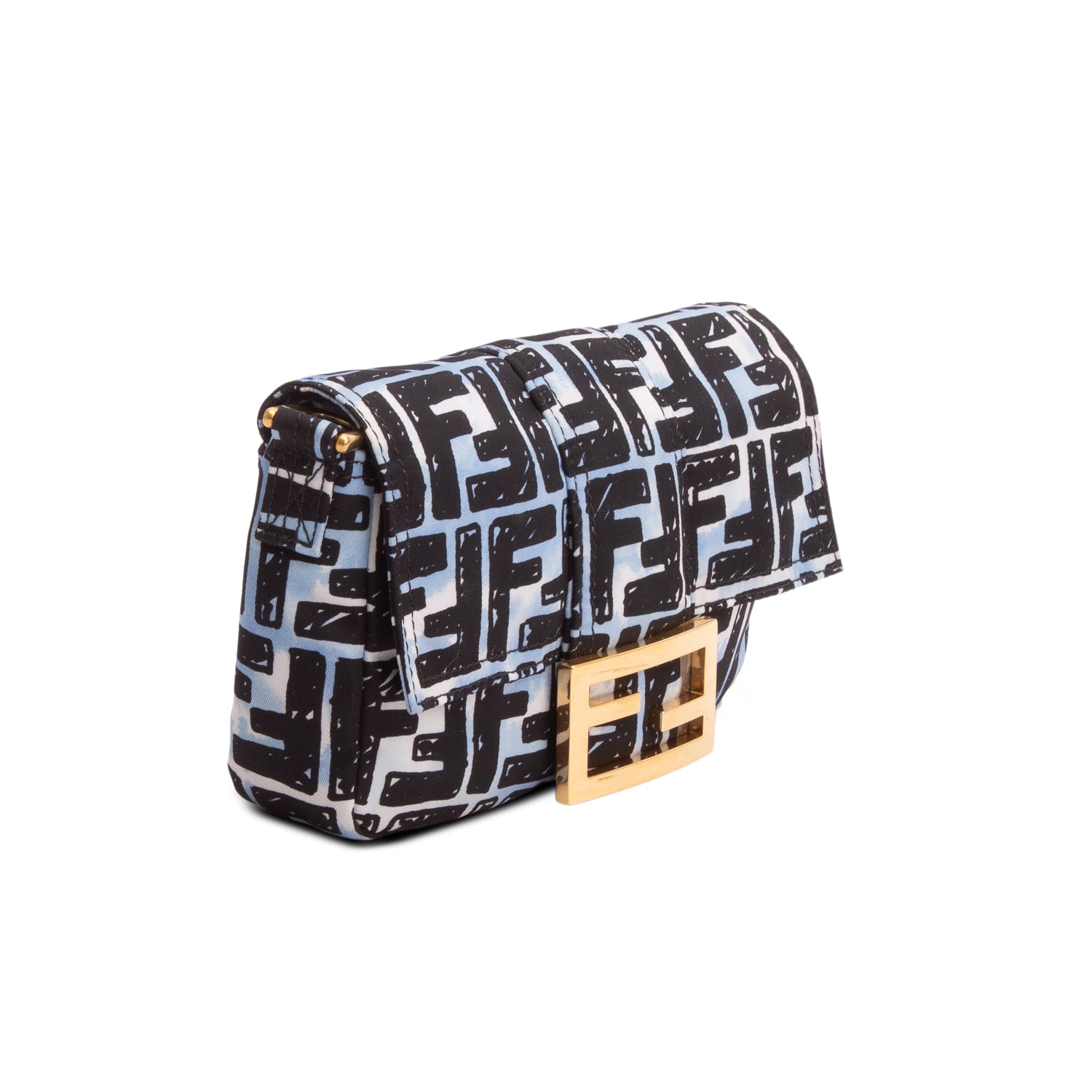 Fendi x Joshua Vides Black Nylon FF Mini Baguette Bag
