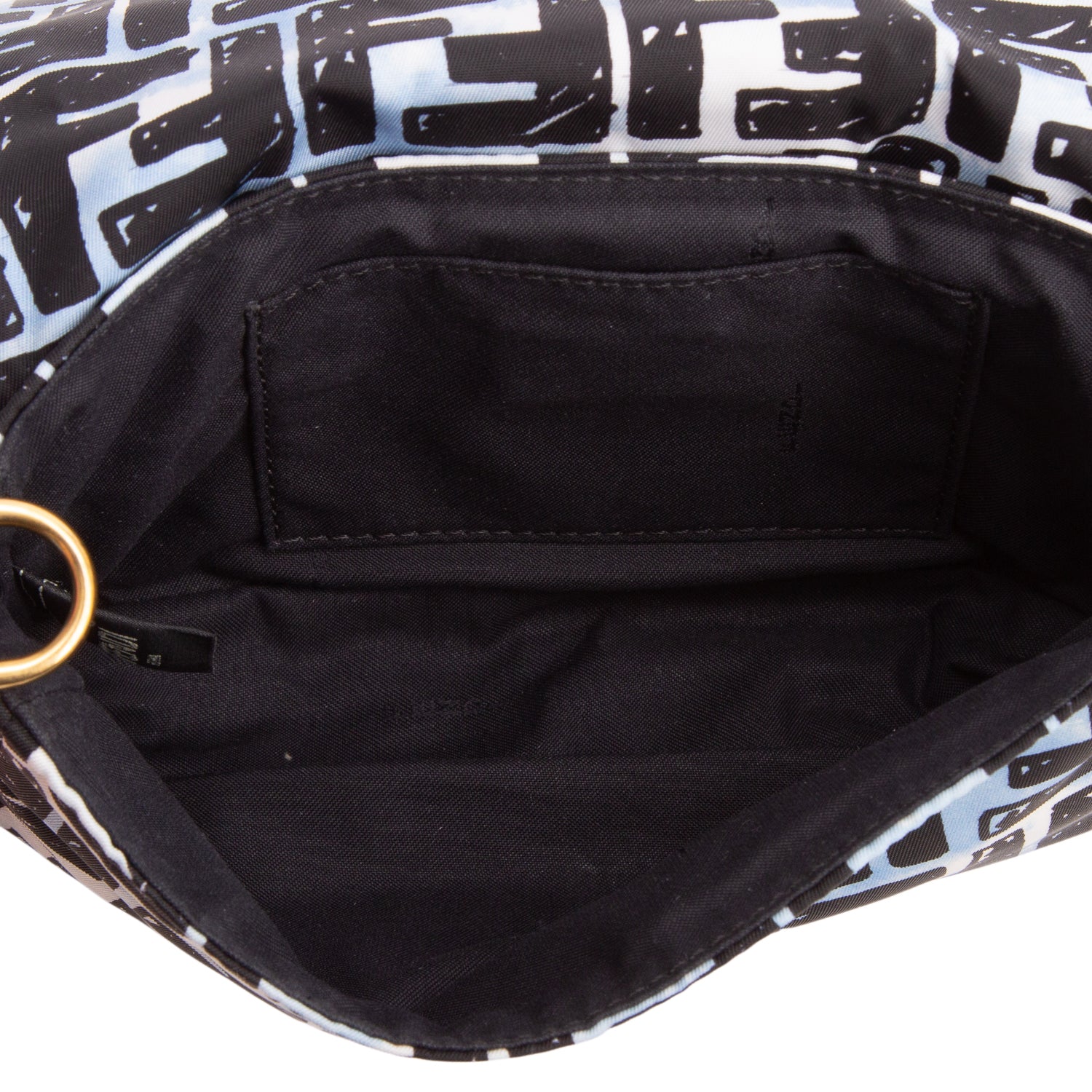 Fendi x Joshua Vides Black Nylon FF Mini Baguette Bag