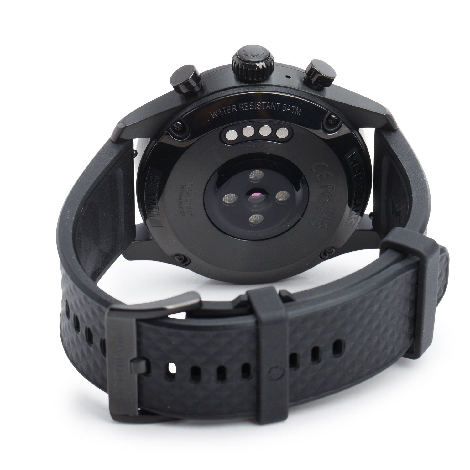 Montblanc Black Titanium Summit 3 42 MM Smartwatch S3T22 w/ Box, Papers, Extra Leather Strap & Charger