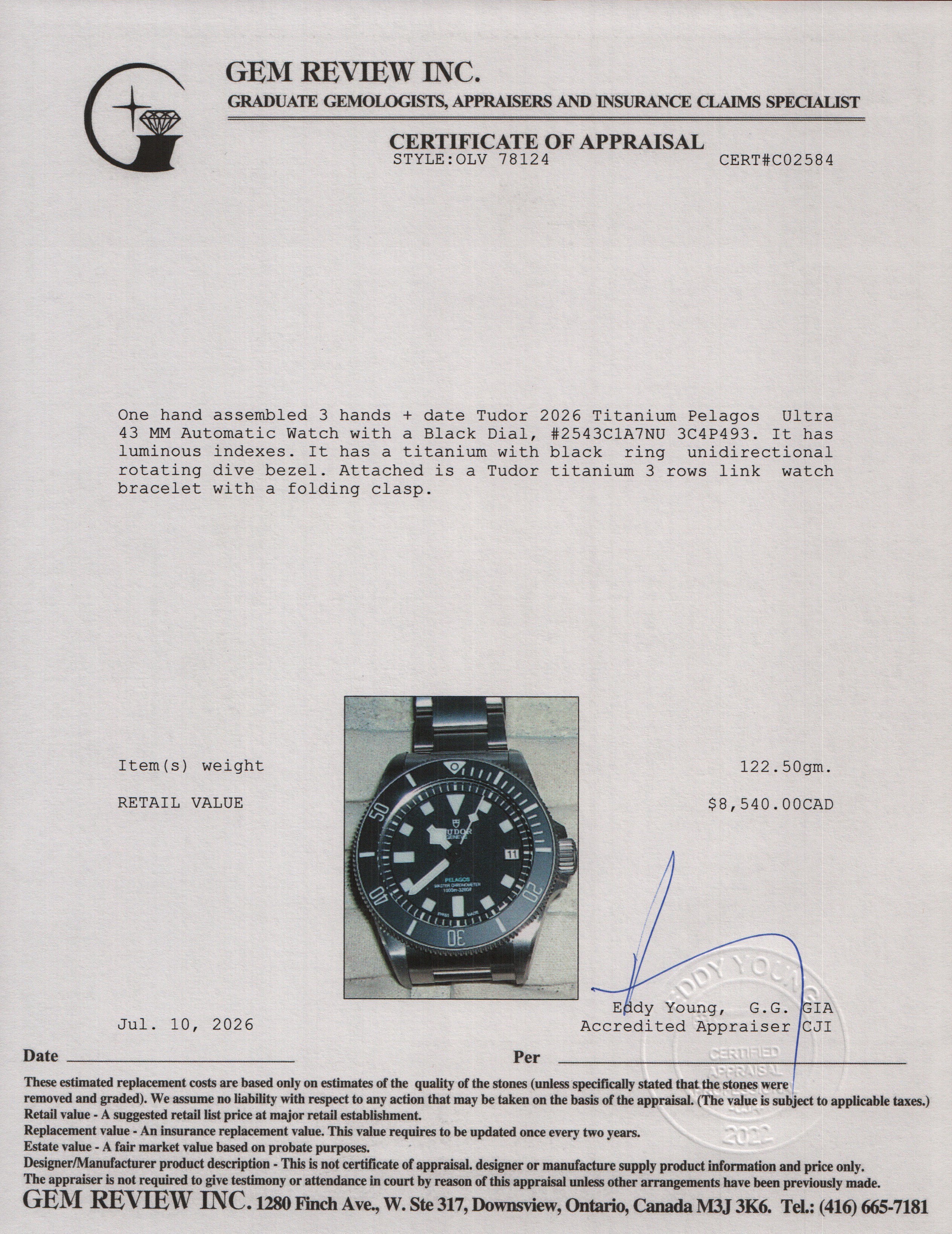 Tudor 2026 Titanium Pelagos Ultra 43 MM Automatic Watch Black Dial 2543C1A7NU w/ Box, Papers & Extra Strap