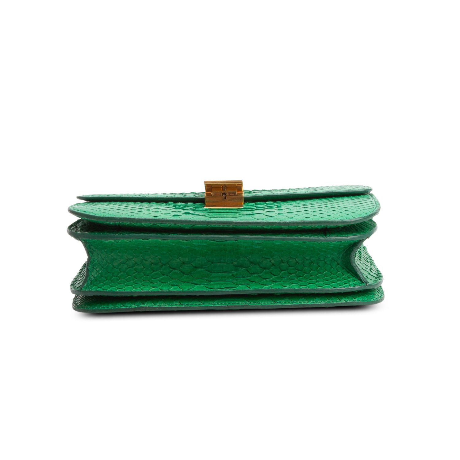 Celine Green Python Medium Classic Box Flap Bag