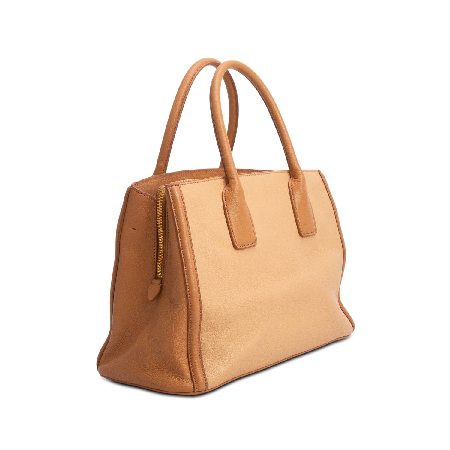 Miu Miu Brown Goatskin Madras Top Handle Bag