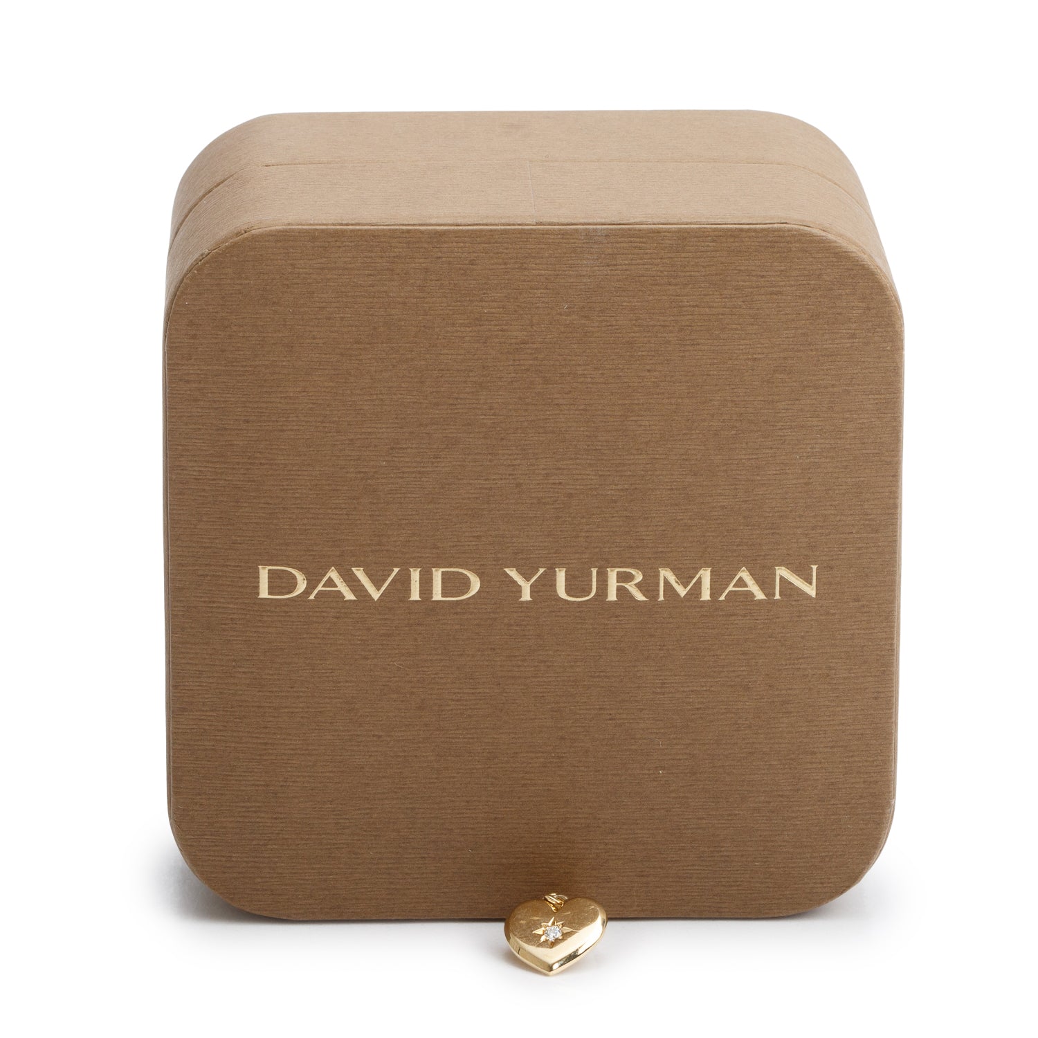 David Yurman 18k Yellow Gold Diamond Compass Heart Amulet Pendant w/ Box