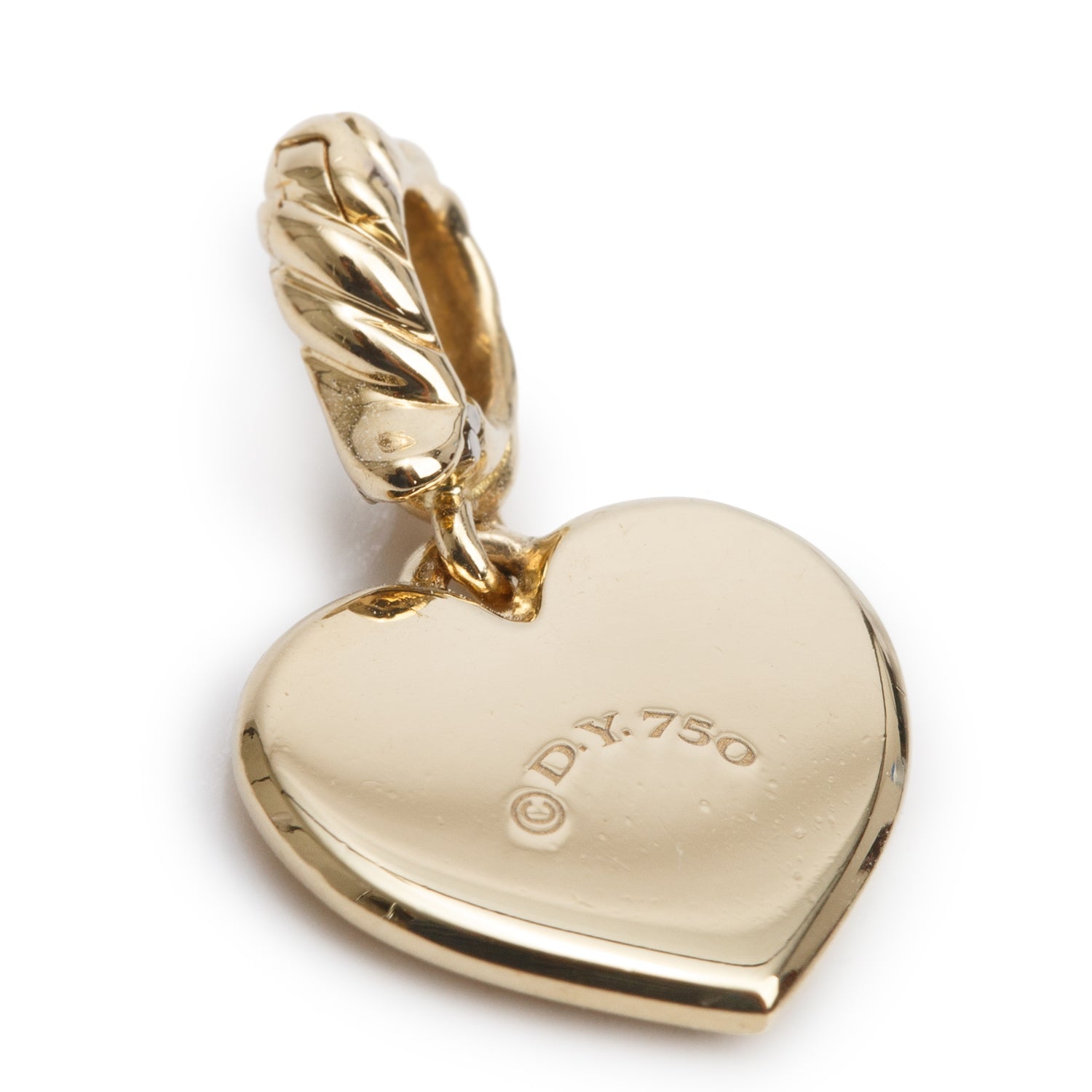 David Yurman 18k Yellow Gold Diamond Compass Heart Amulet Pendant w/ Box