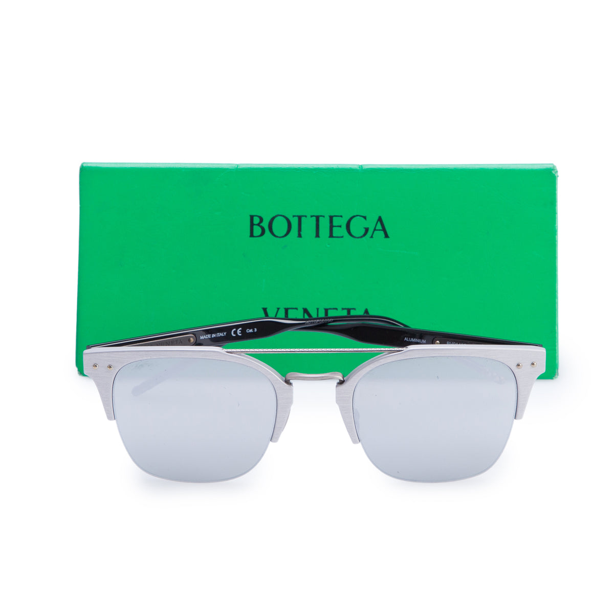 Bottega Veneta BV0146s Aluminum Pilot Sunglasses w/ Case