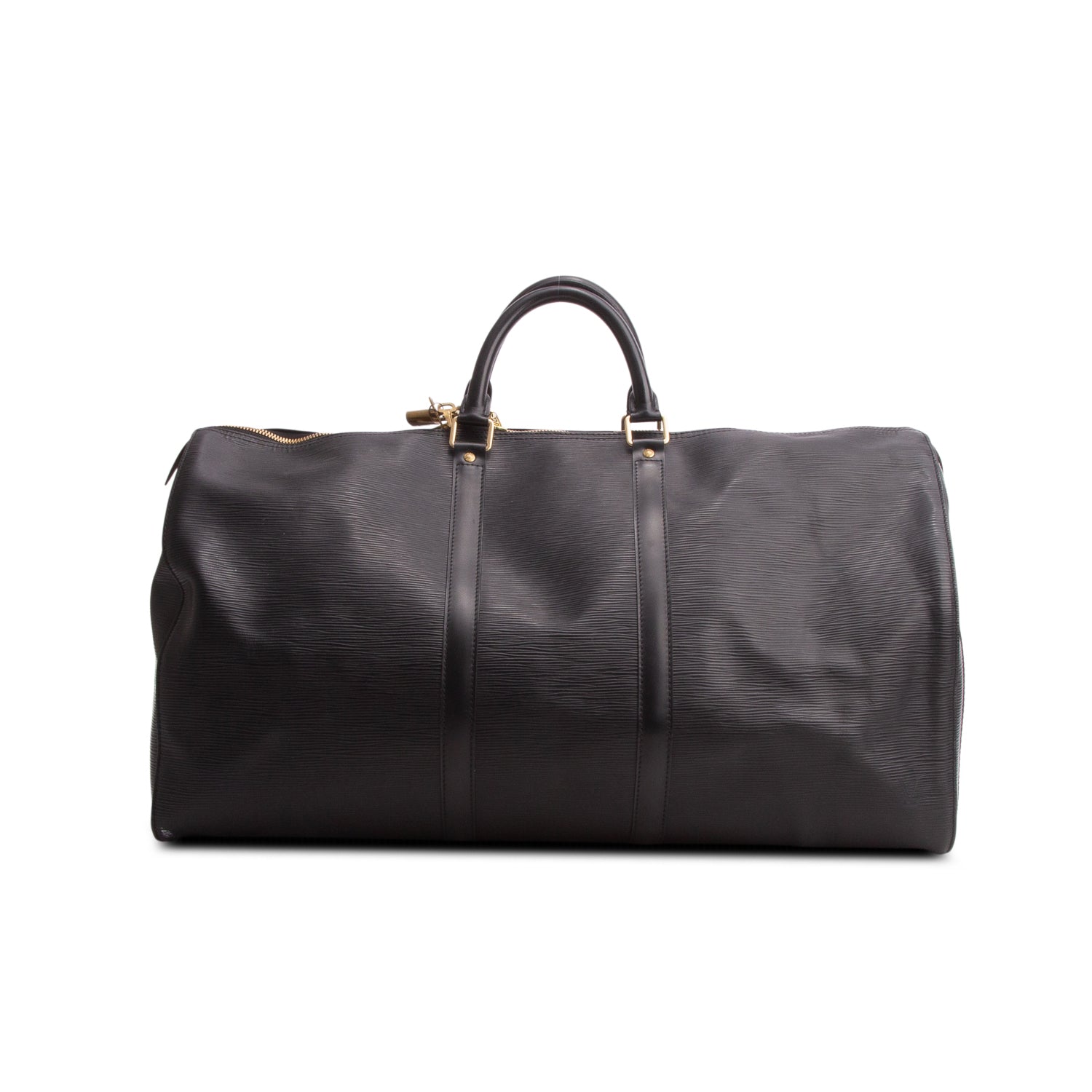 Louis Vuitton Vintage Black Epi Leather Keepall 55