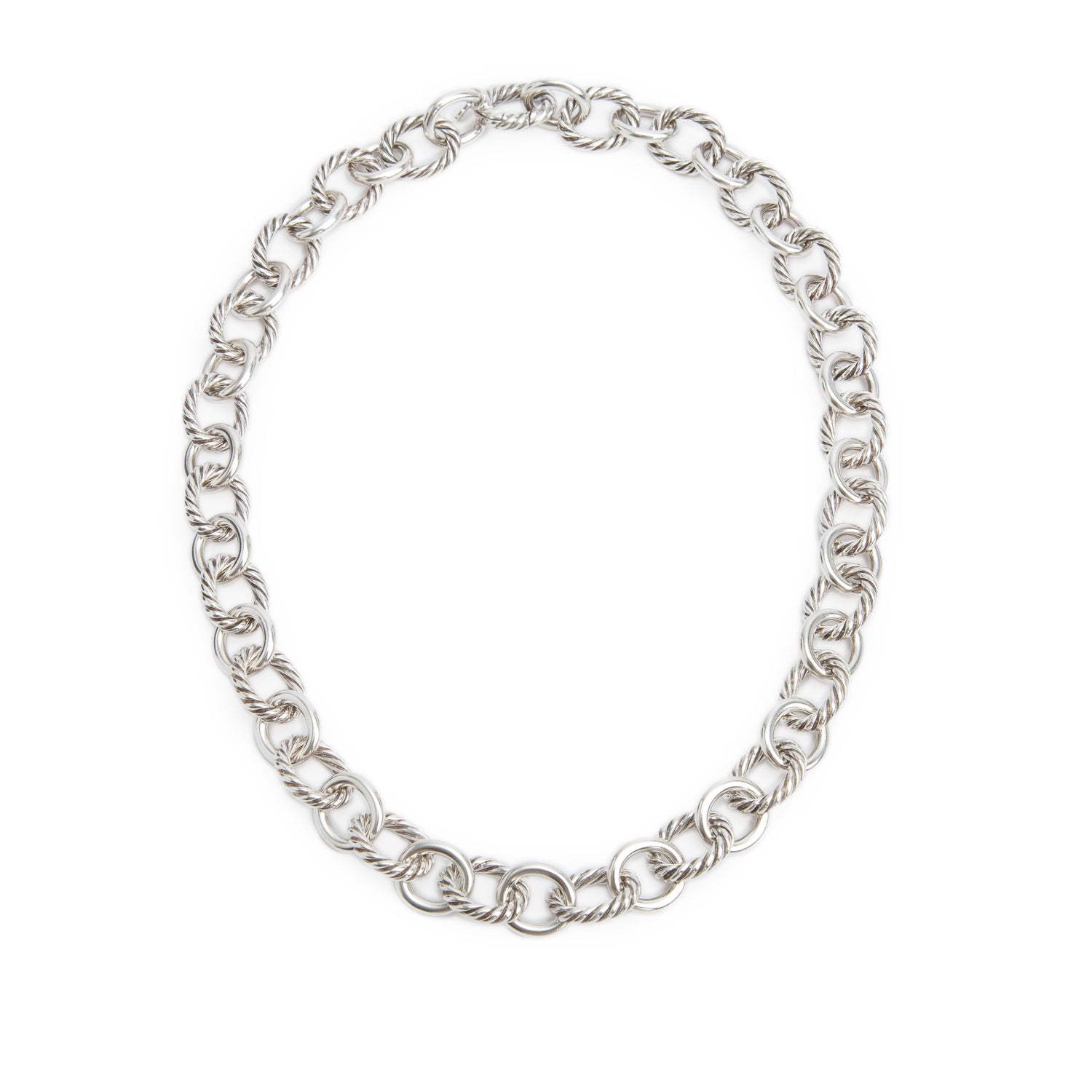 David Yurman Sterling Silver 10 MM Oval Link Chain Necklace