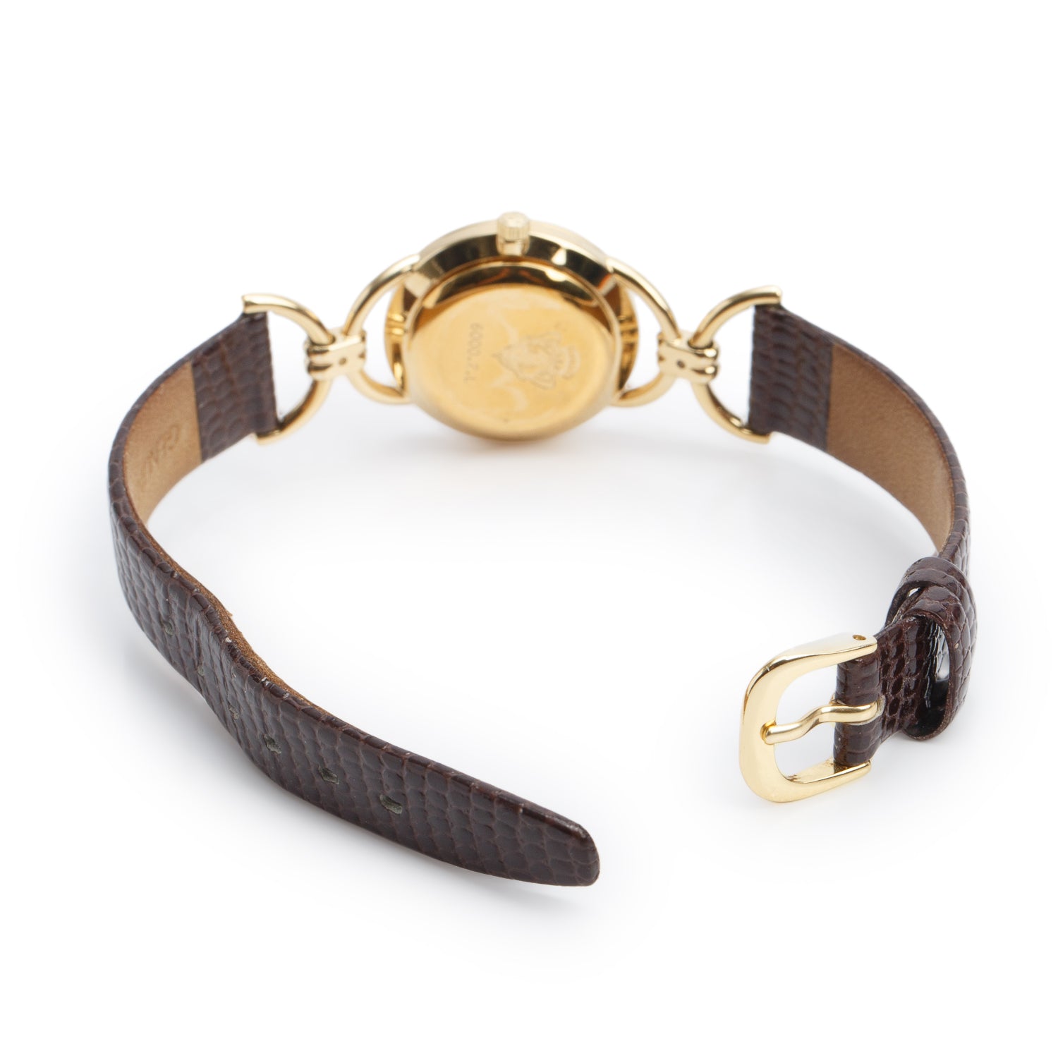 Gucci Gold-Plated Stainless Steel 6000 Series 23 MM Quartz Watch Creme Dial w/ Box & Extra Strap