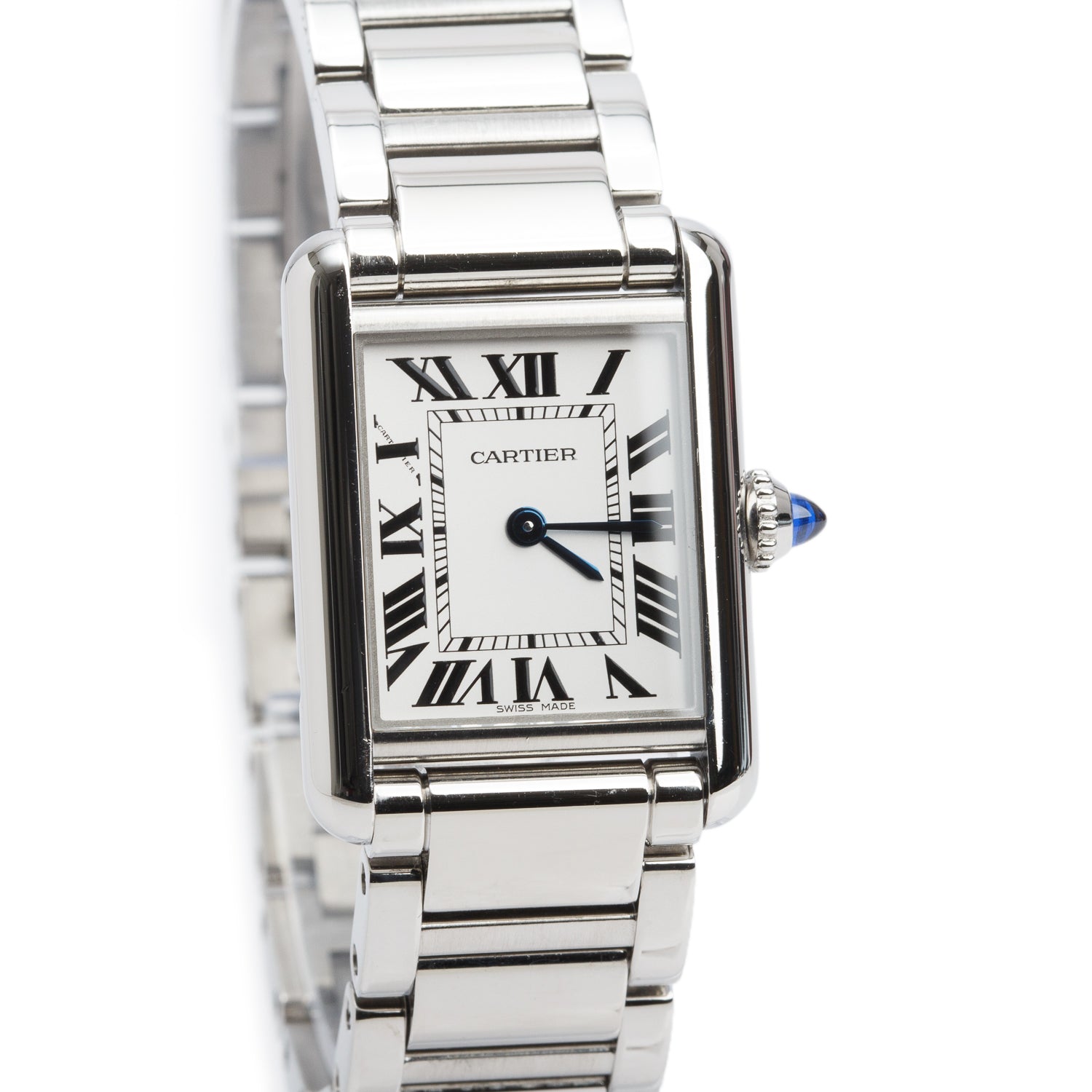 Cartier 2023 Stainless Steel Tank Must de Cartier Quartz Watch, Small Model 4322 w/ Box & Papers