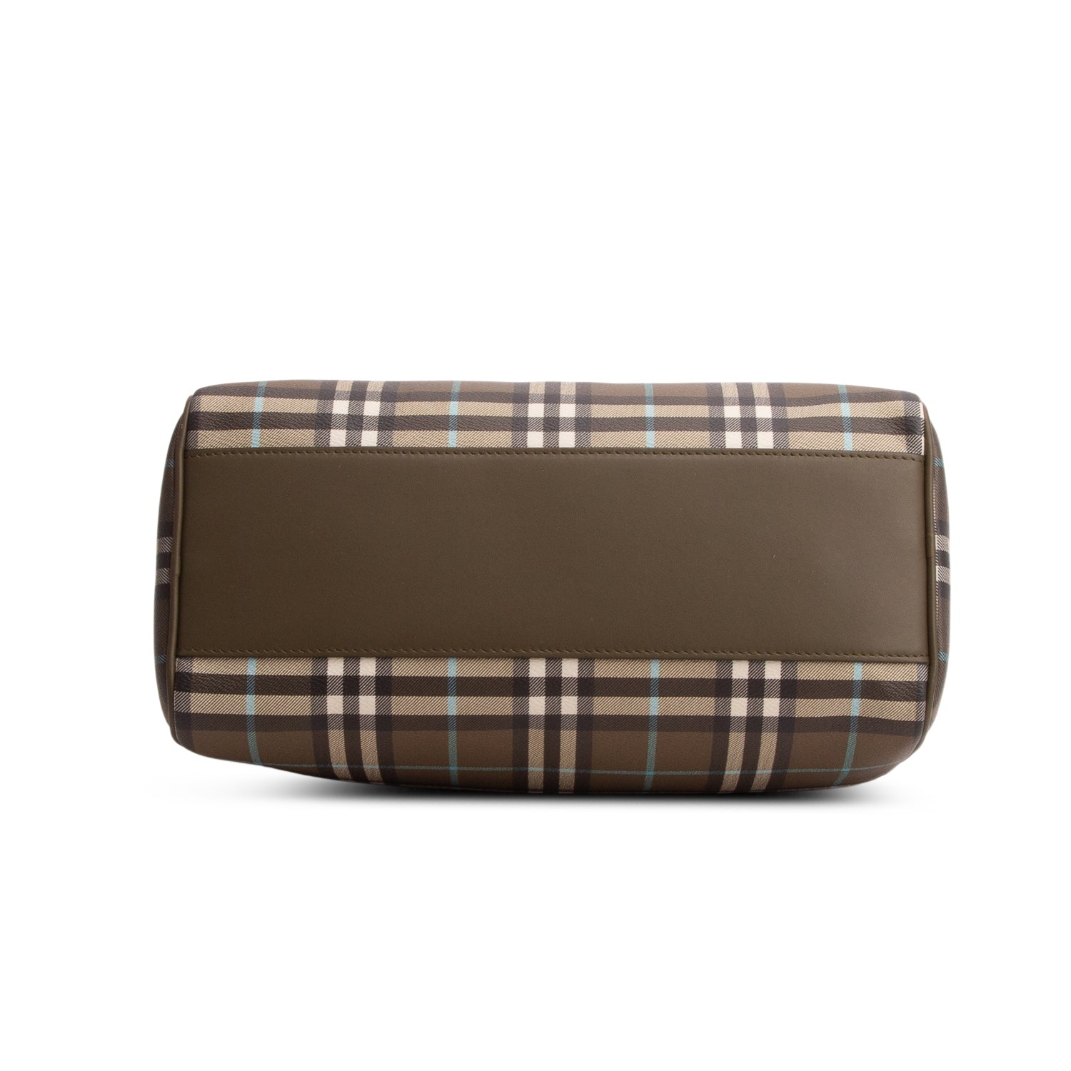Burberry Green Vintage Check Medium Bowling Bag w/ Strap