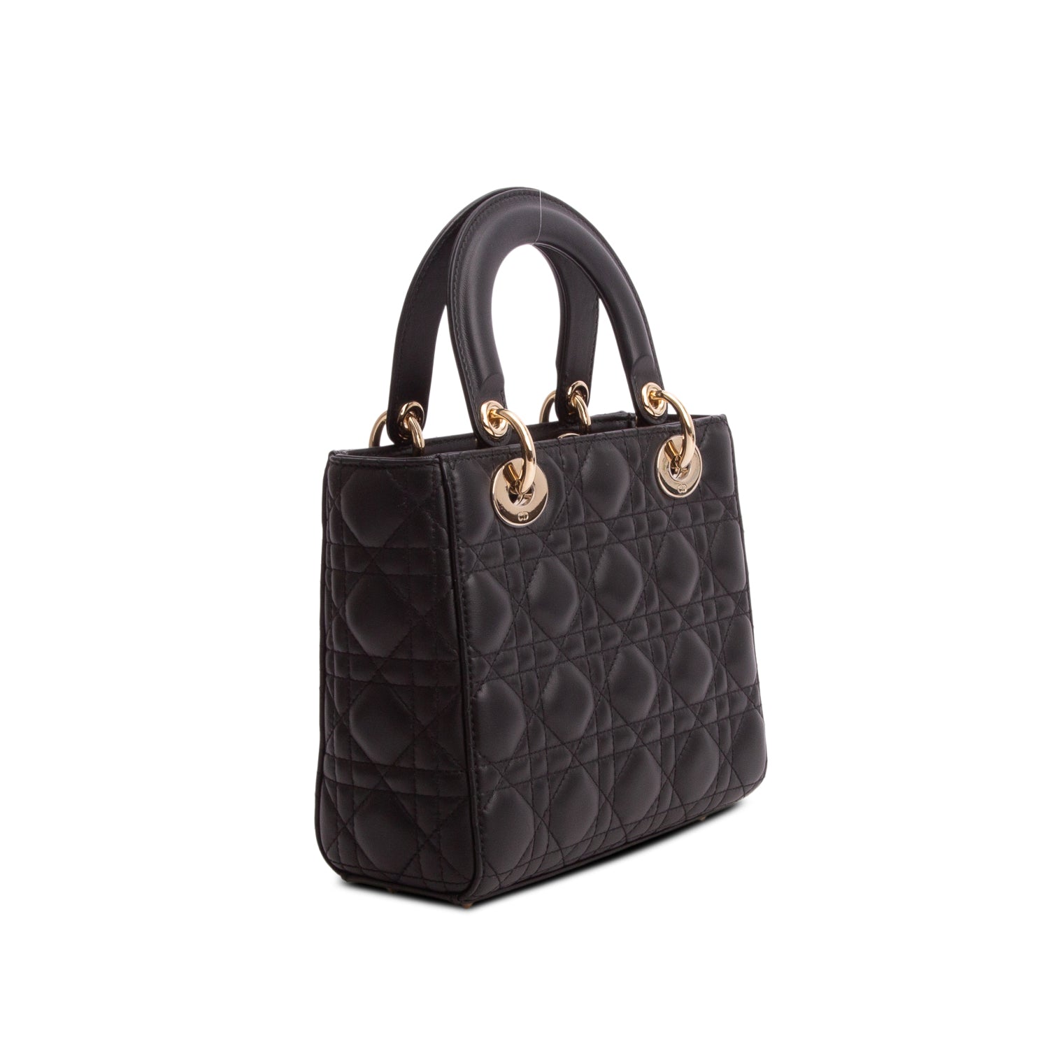 Christian Dior Black Calfskin Cannage Small My ABC Lady Dior w/ Box, Authenticity & Strap