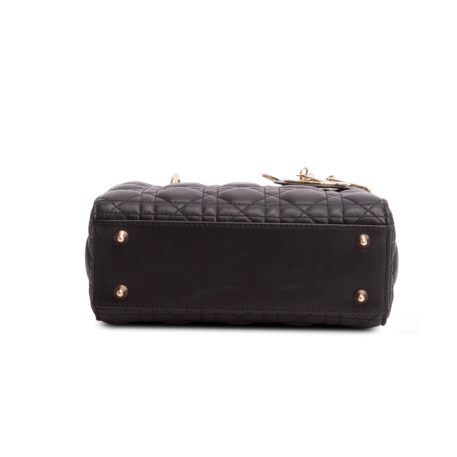 Christian Dior Black Calfskin Cannage Small My ABC Lady Dior w/ Box, Authenticity & Strap