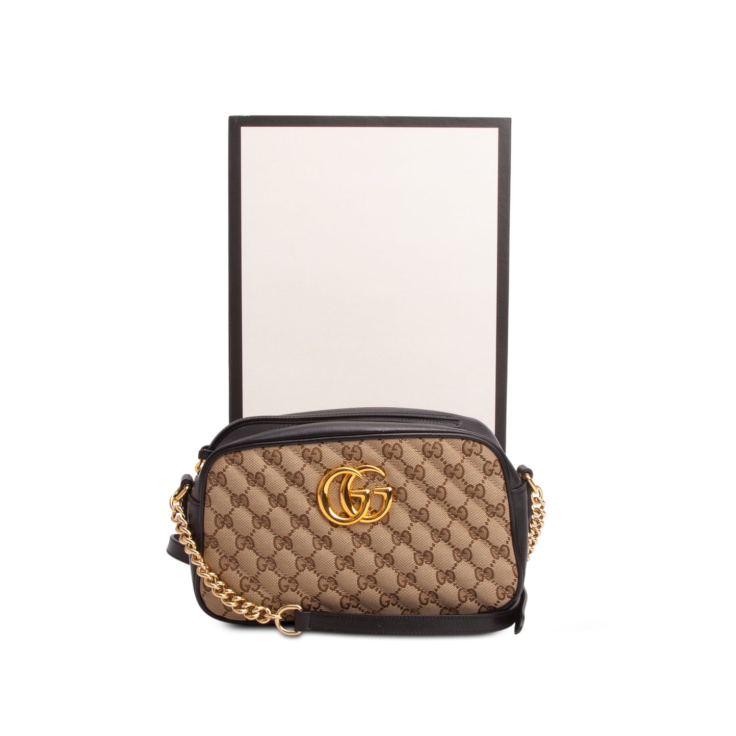 Gucci GG Canvas Marmont Matelasse Small Shoulder Bag w/ Box