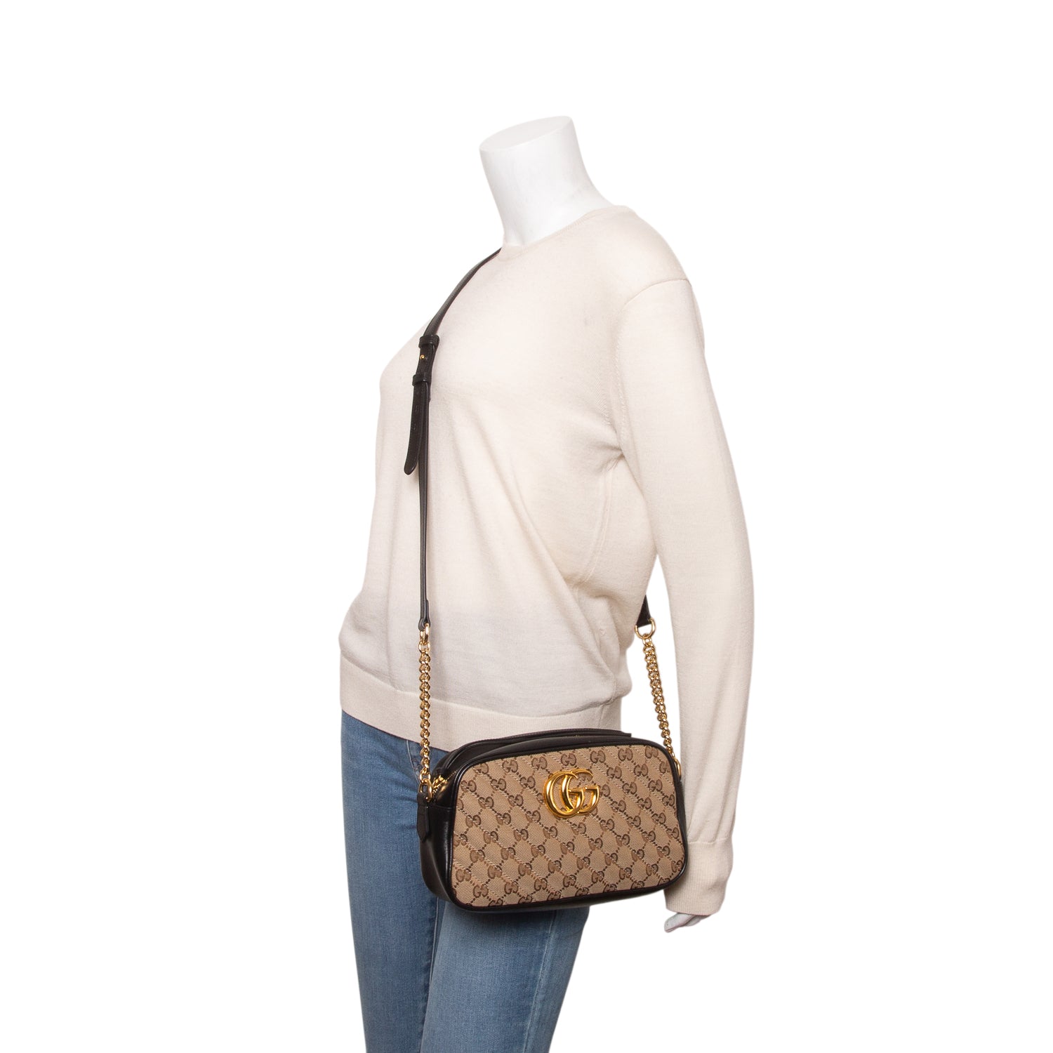 Gucci GG Canvas Marmont Matelasse Small Shoulder Bag w/ Box