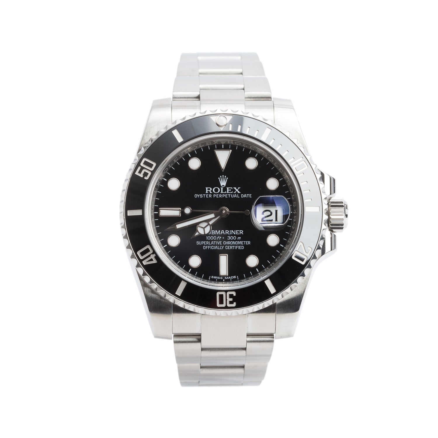 Rolex Stainless Steel Submariner Date 40 MM Automatic Watch Black Dial 116610LN