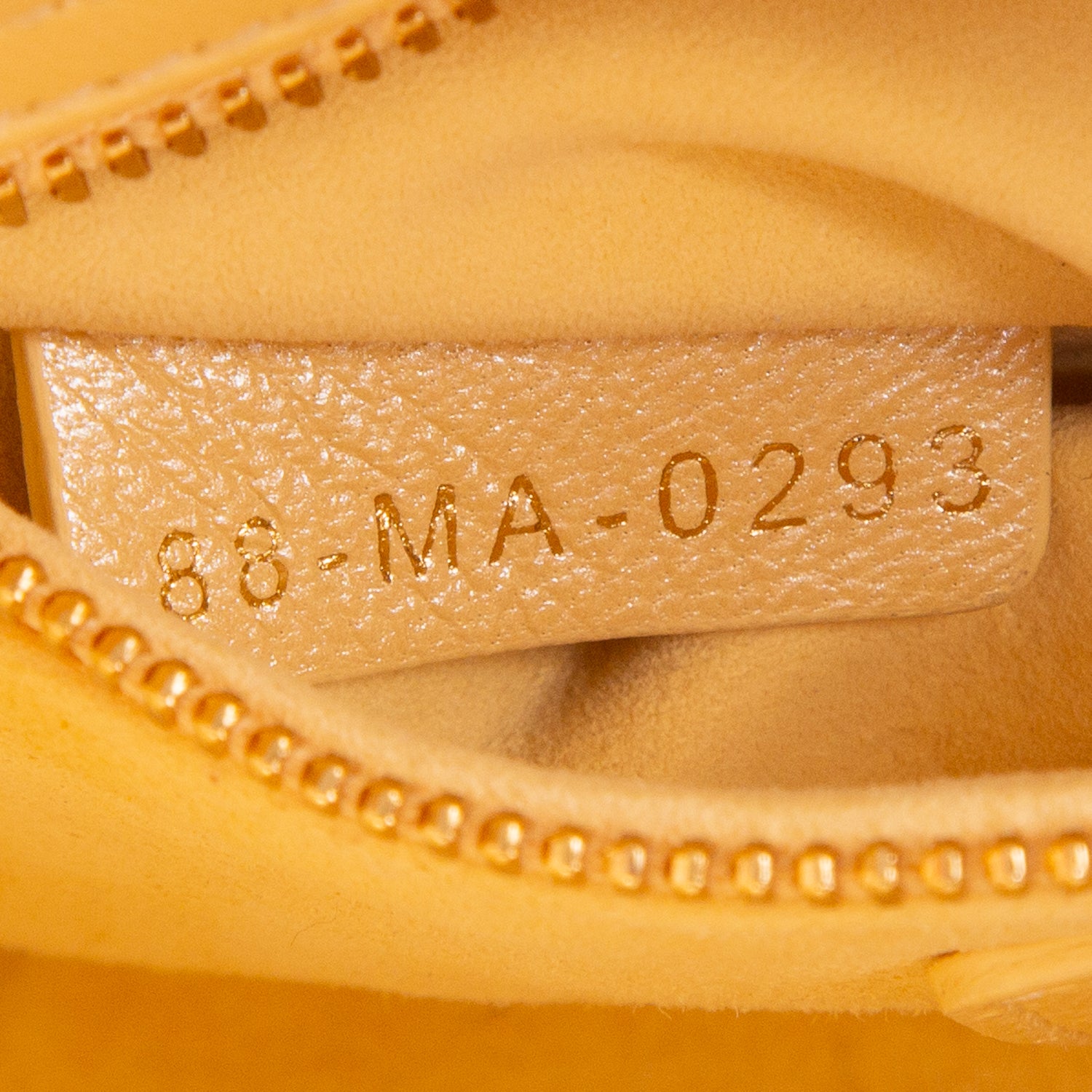 Christian Dior Yellow Metallic Lambskin Leather Cannage Mini Lady Dior Bag w/ Strap