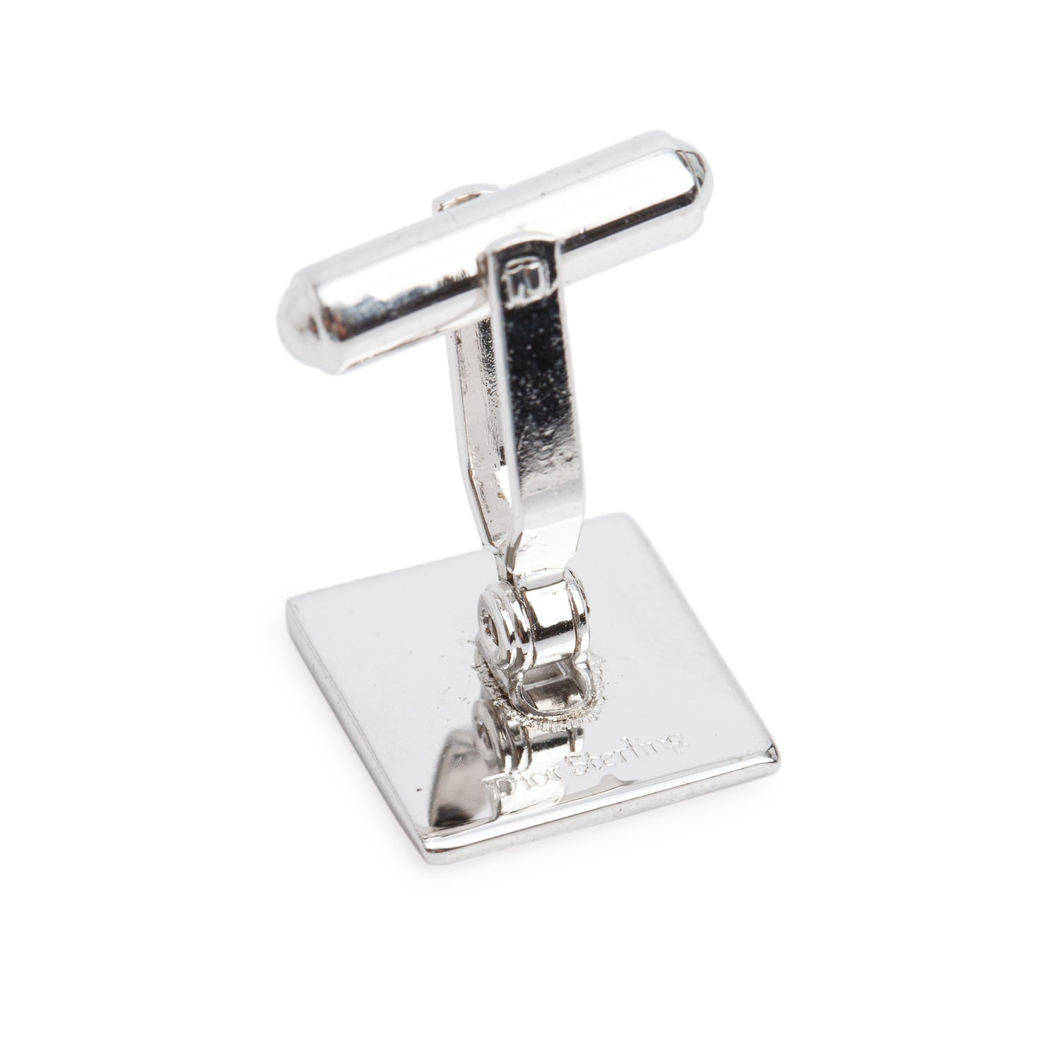 Christian Dior Vintage Gold-Plated & Palladium-Plated Square Logo Cufflinks