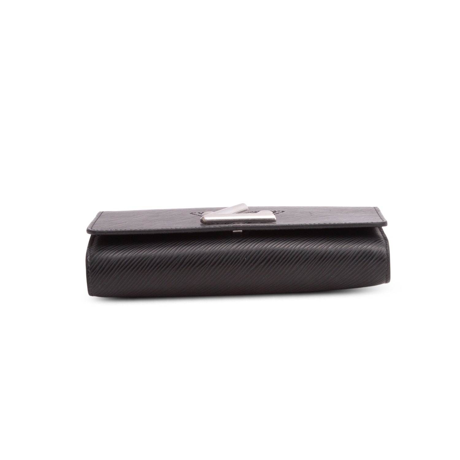 Louis Vuitton Black Epi Leather Twist Chain Wallet w/ Box
