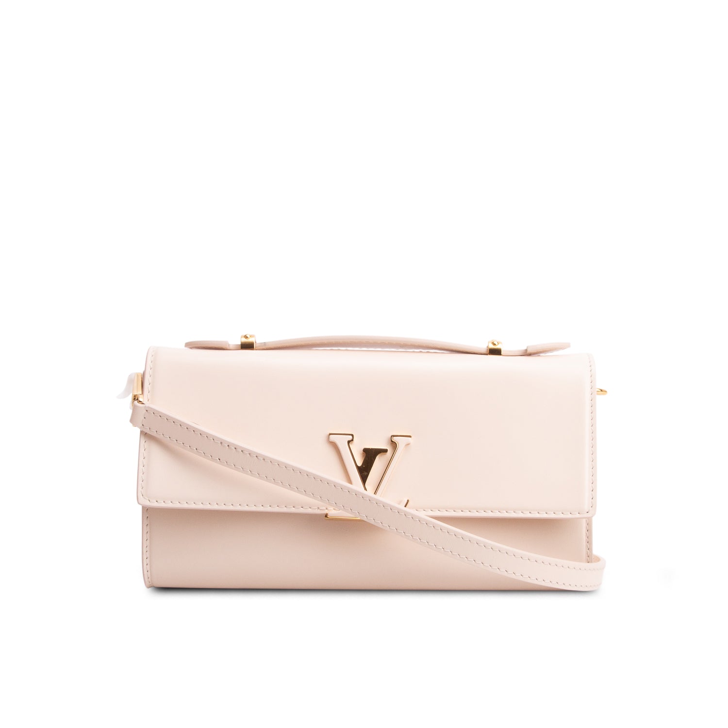Louis Vuitton Cream Shiny Calfskin Capucines Wallet on Chain w/ Box & Straps