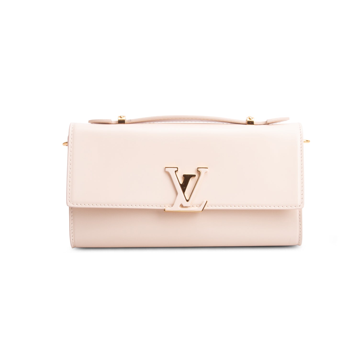 Louis Vuitton Cream Shiny Calfskin Capucines Wallet on Chain w/ Box & Straps