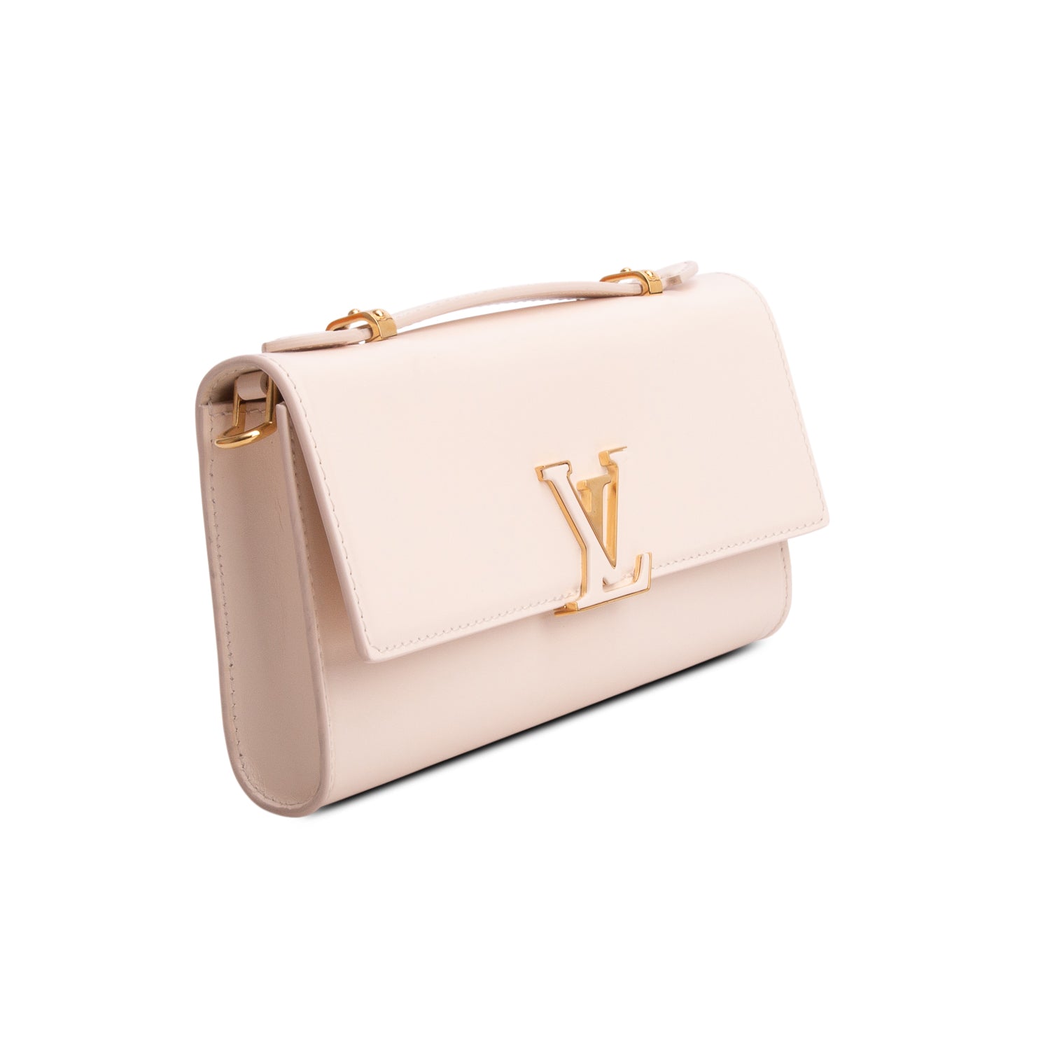 Louis Vuitton Cream Shiny Calfskin Capucines Wallet on Chain w/ Box & Straps
