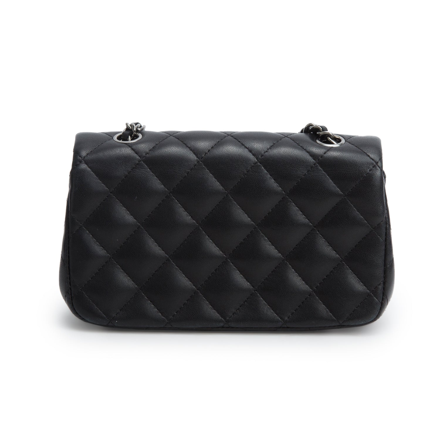 Chanel Black Lambskin Quilted Extra Mini Rectangular Flap