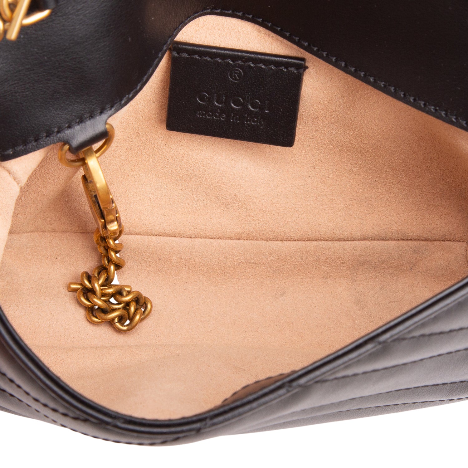 Gucci Black GG Marmont Matelasse Leather Super Mini Bag