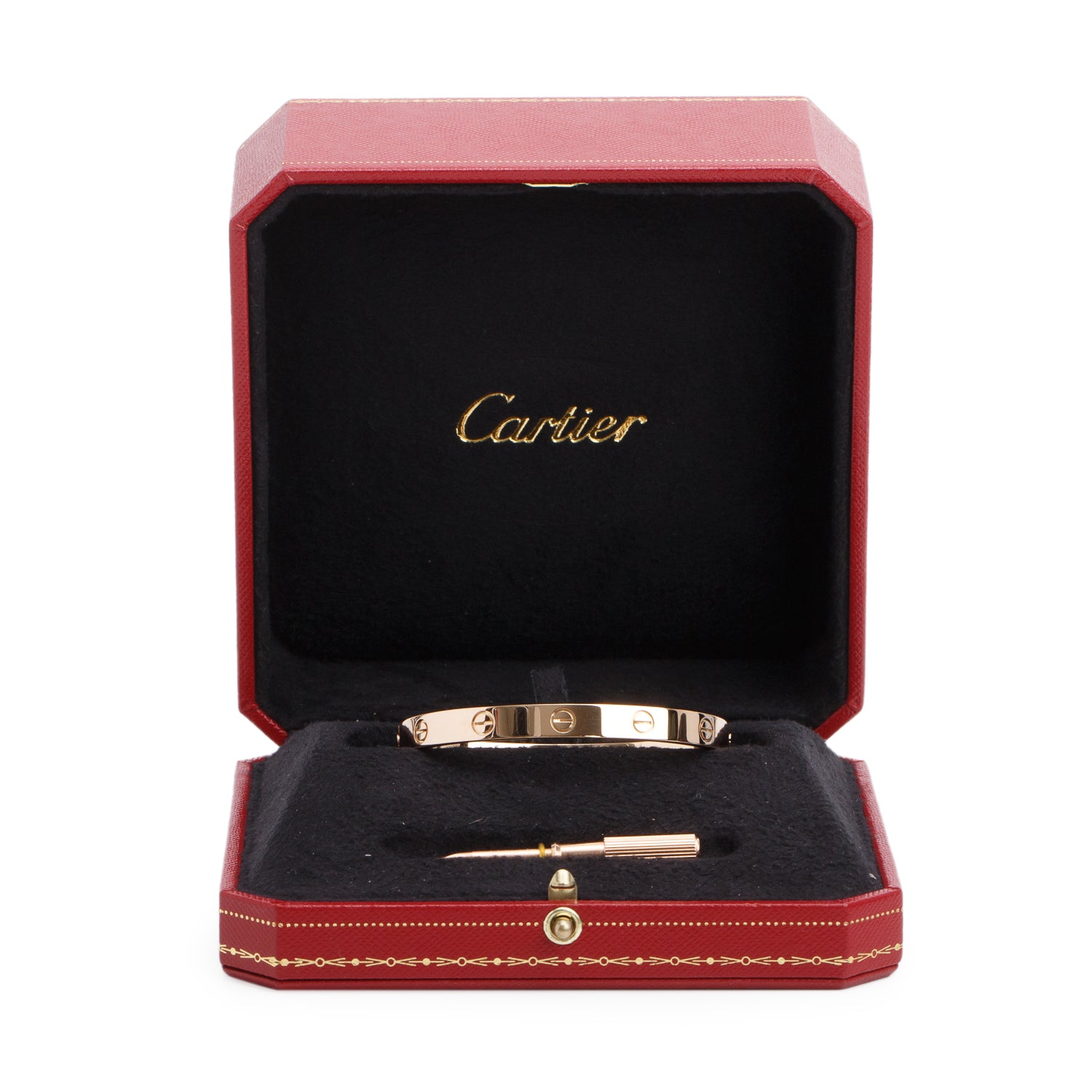 Cartier 18k Rose Gold Love Bracelet, Classic Model, Size 17 w/ Box & Receipt