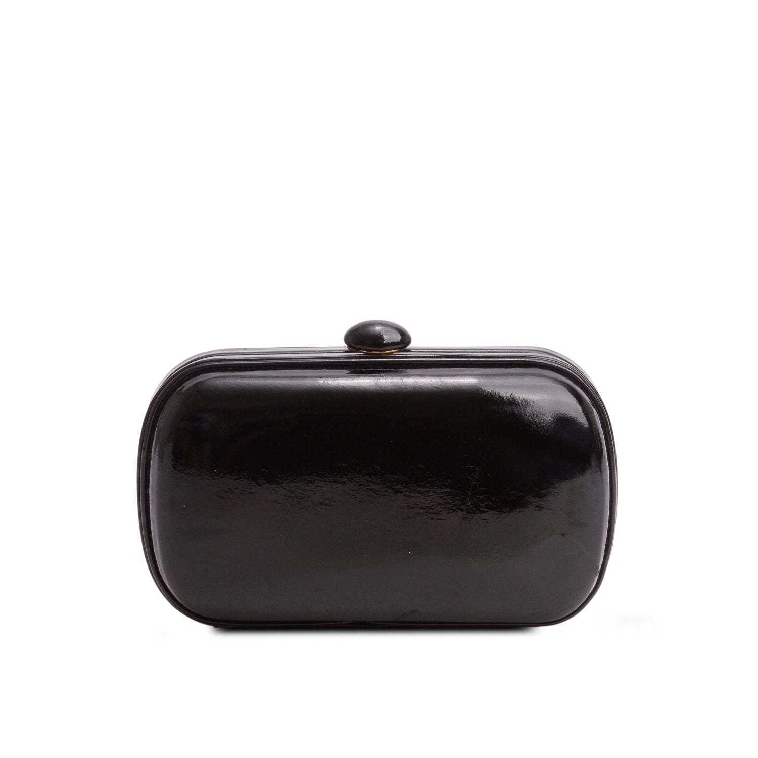 Bottega Veneta Black Patent Leather Knot Clutch
