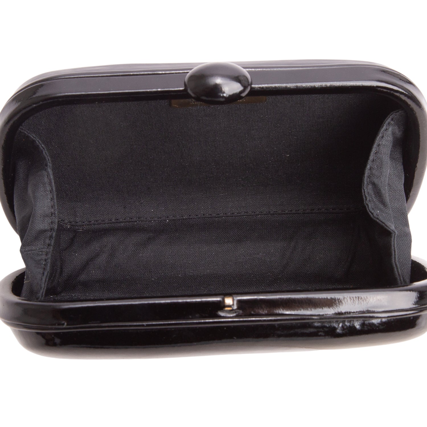 Bottega Veneta Black Patent Leather Knot Clutch