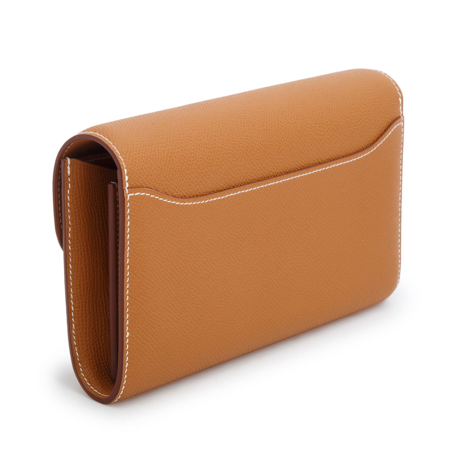 Hermes 2022 Gold Epsom Constance Wallet To Go w/ Box & Strap