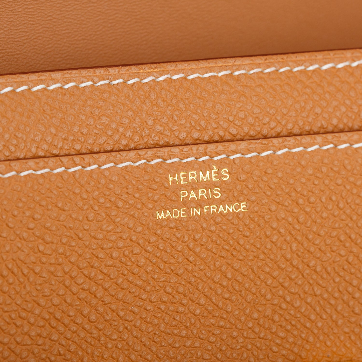 Hermes 2022 Gold Epsom Constance Wallet To Go w/ Box & Strap