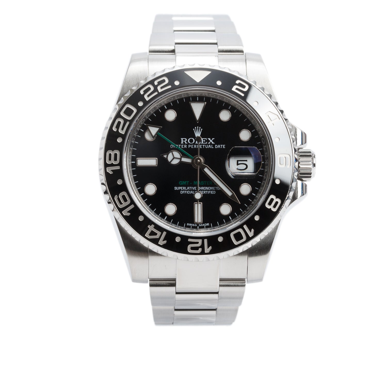 Rolex Stainless Steel GMT-Master II 40 MM Automatic Watch Black Dial 116710LN