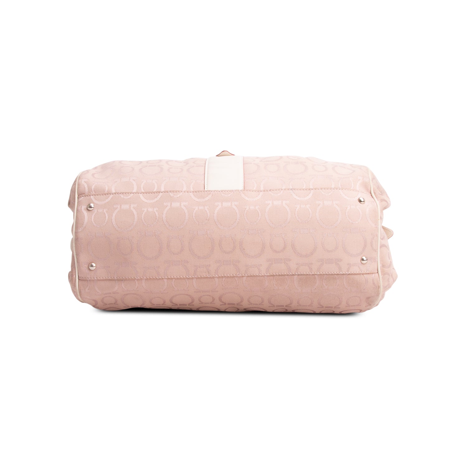 Ferragamo Pink Canvas Gancini Top Handle Bag