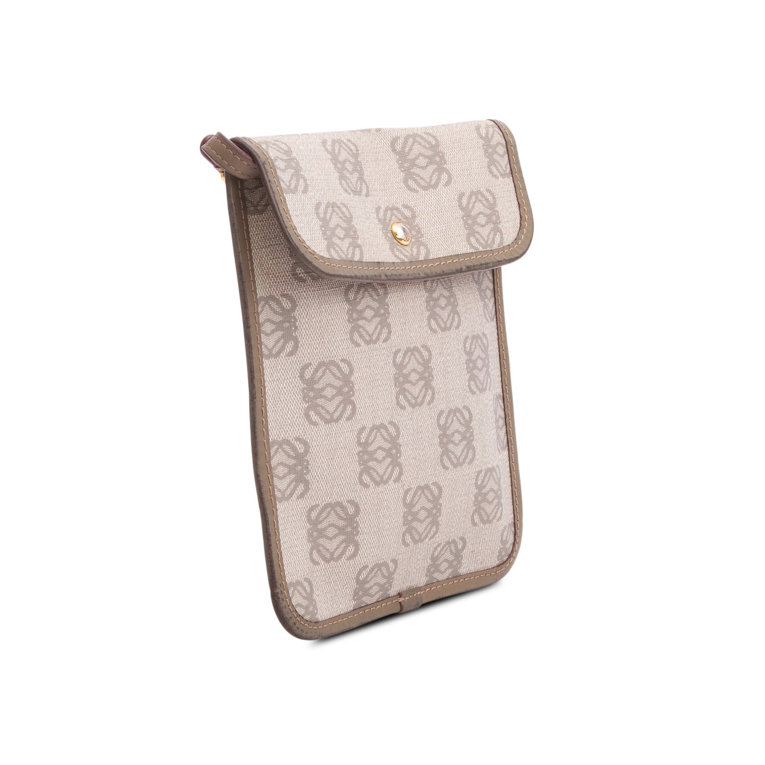 Loewe Beige Anagram Coated Canvas Messenger Bag