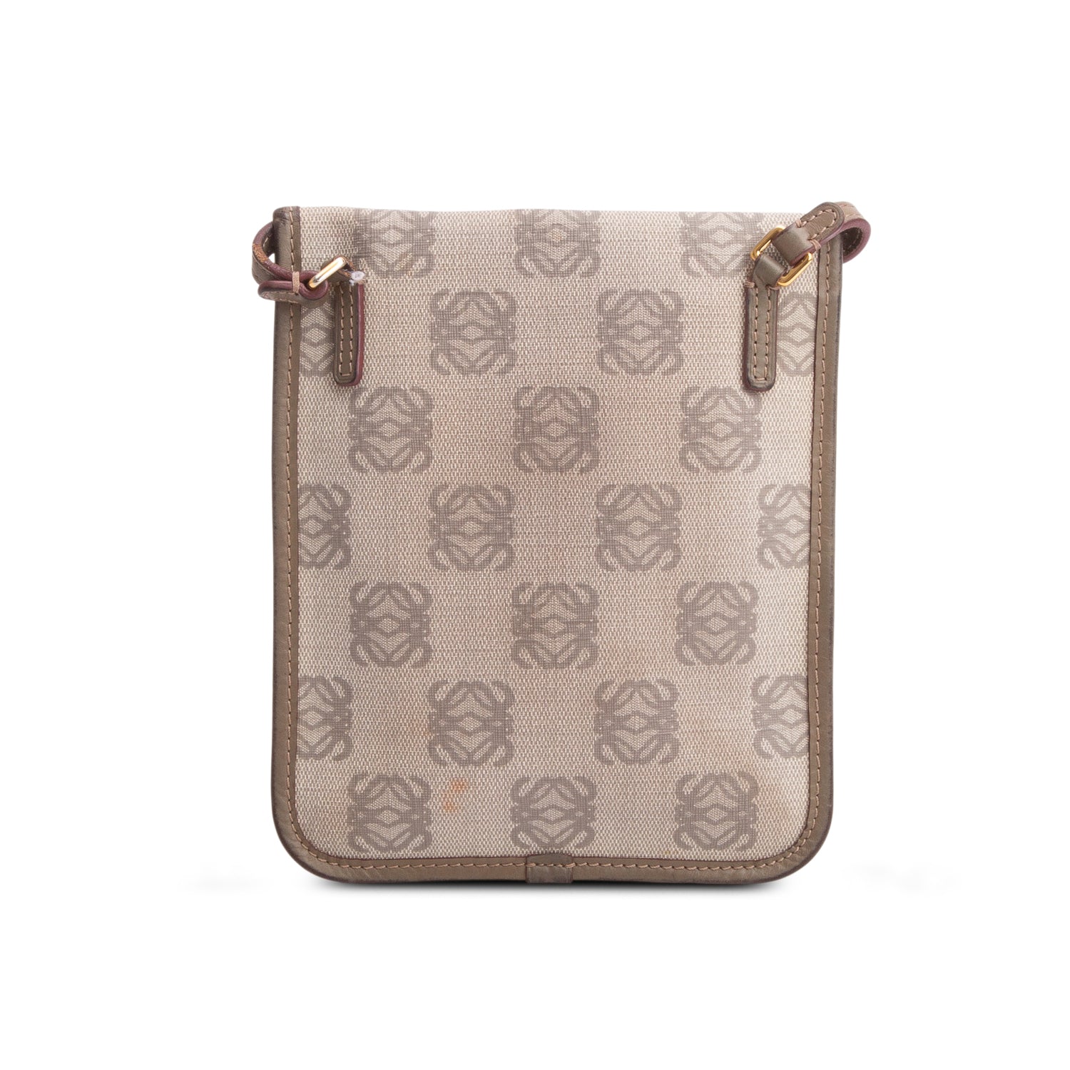 Loewe Beige Anagram Coated Canvas Messenger Bag
