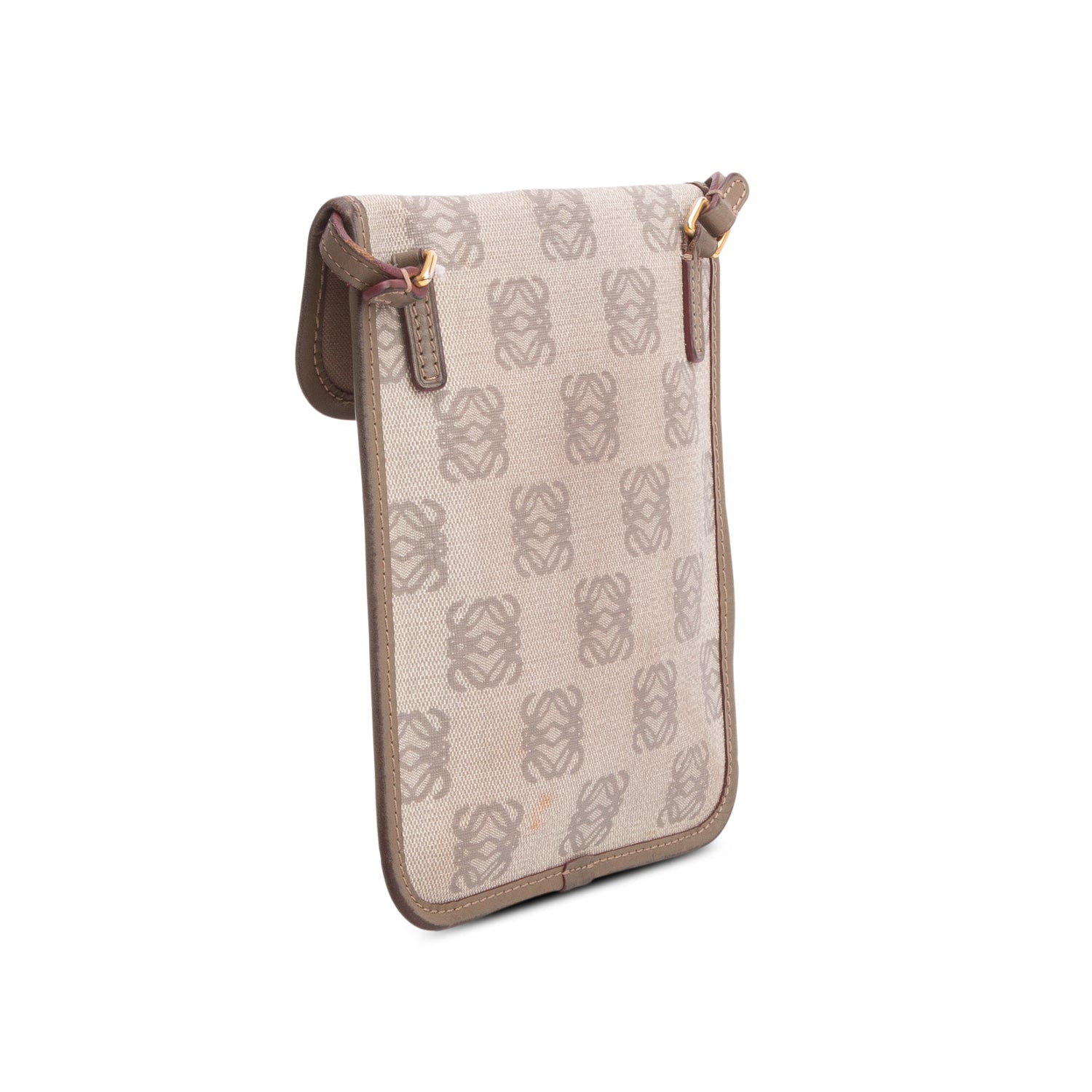 Loewe Beige Anagram Coated Canvas Messenger Bag