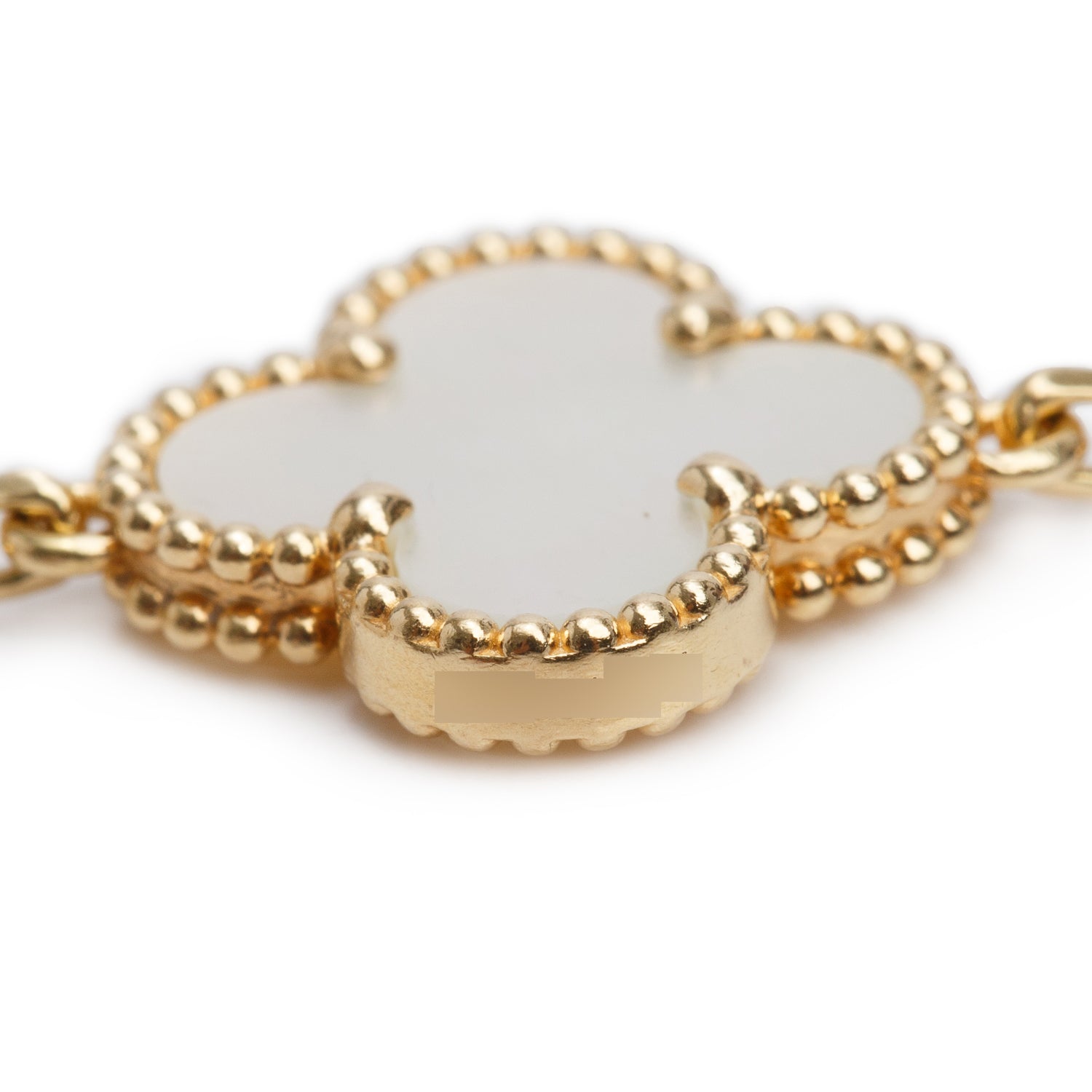 Van Cleef & Arpels 2024 18k Yellow Gold Vintage Alhambra 5 Motif Mother of Pearl Bracelet w/ Box & Certificate