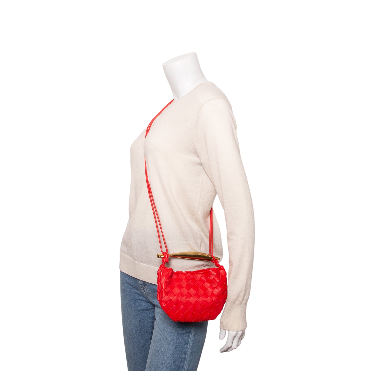 Bottega Veneta Red Nappa Intrecciato Mini Sardine Bag