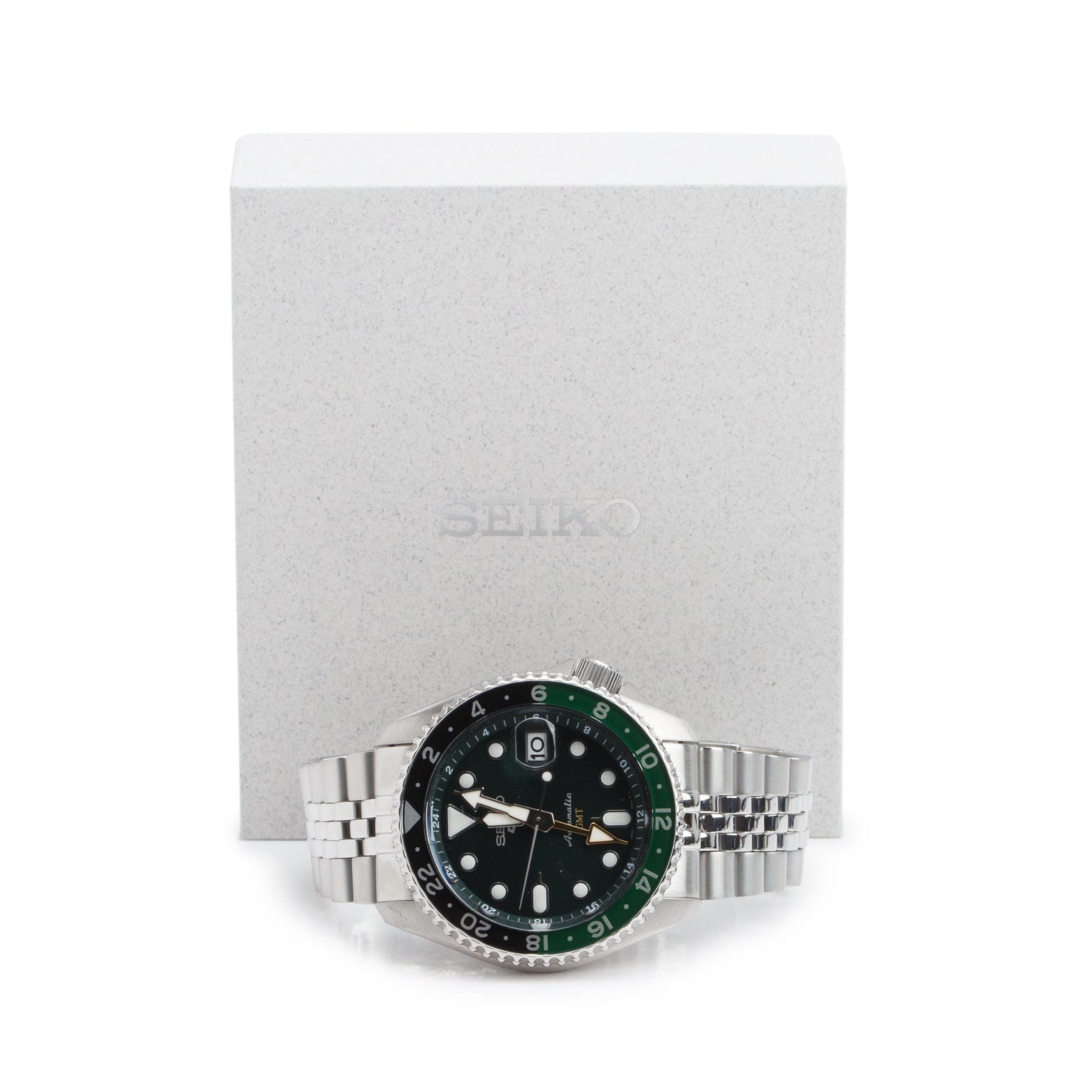 Seiko 2026 Stainless Steel Seiko 5 Sports Series 42 MM Automatic GMT Watch Green Dial SSK035K1 w/ Box & Papers