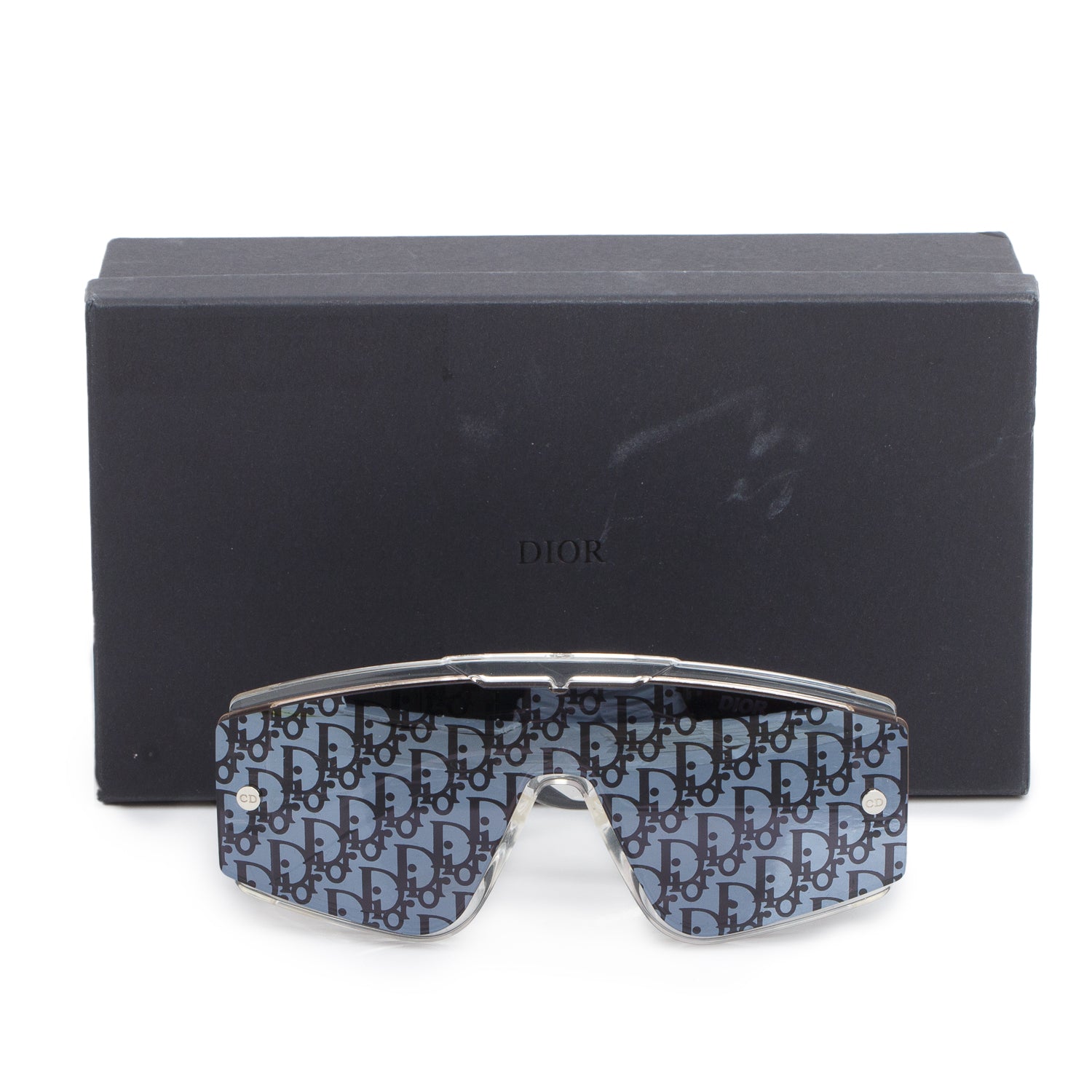Christian Dior Black Diorxtrem Acetate MU Oblique Mask Sunglasses w/ Box & Pouch