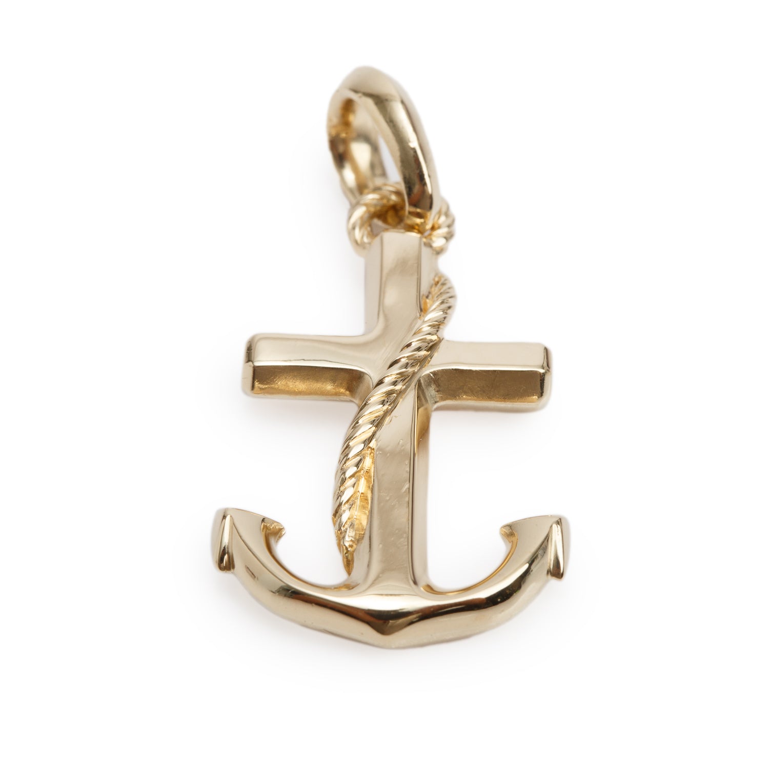 David Yurman 18k Yellow Gold Maritime Anchor Amulet Pendant, 26 MM