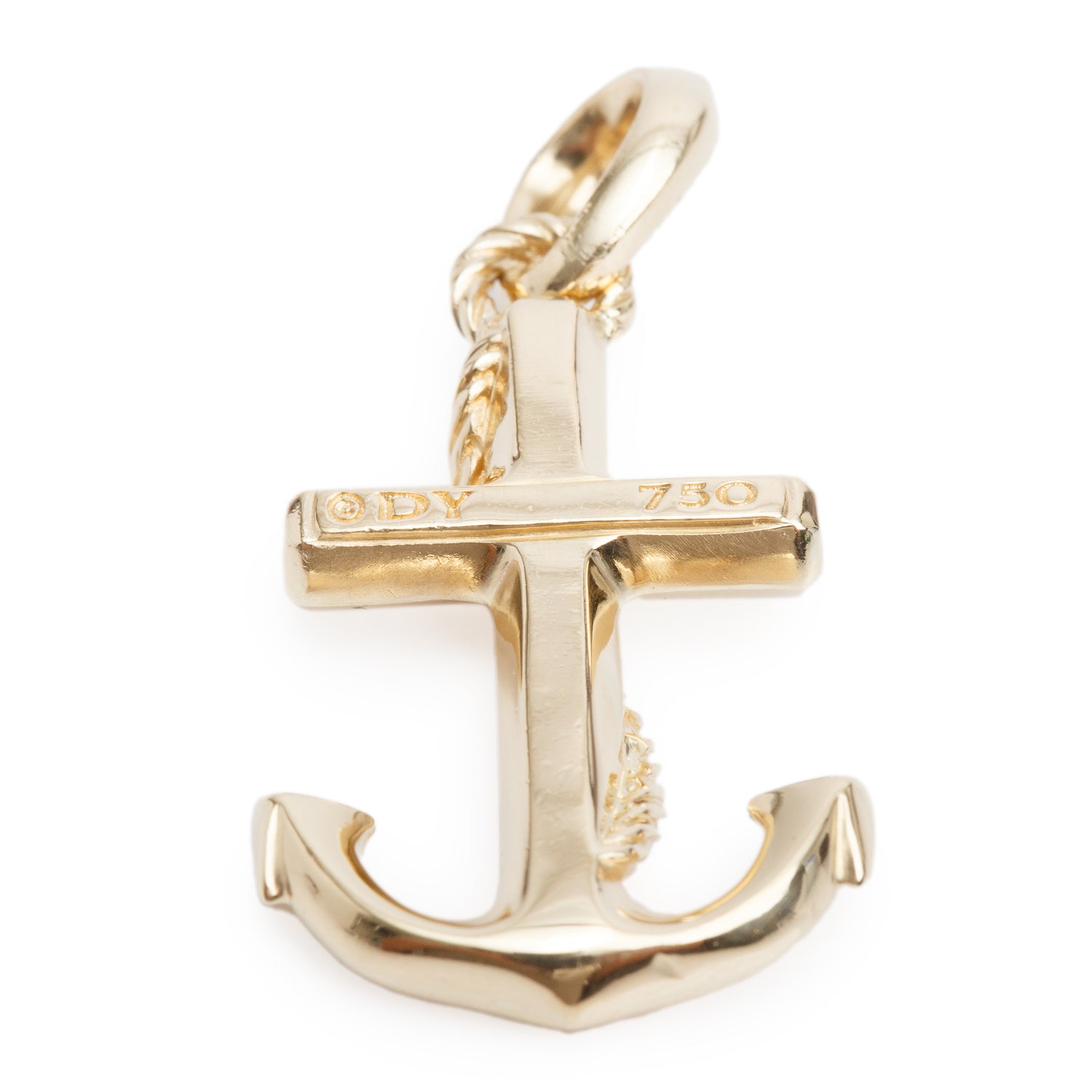 David Yurman 18k Yellow Gold Maritime Anchor Amulet Pendant, 26 MM