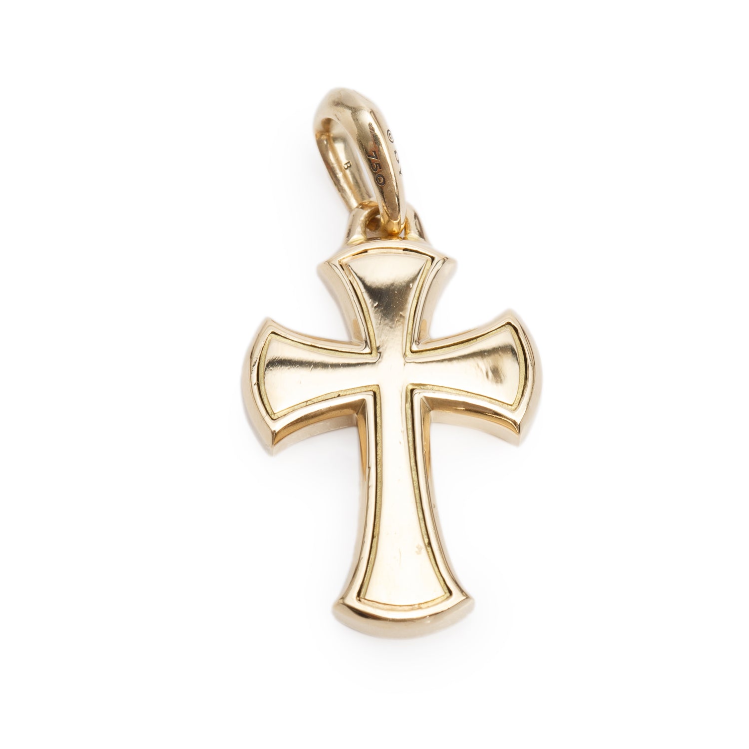 David Yurman 18k Yellow Gold Knife Edge Cross Amulet Pendant