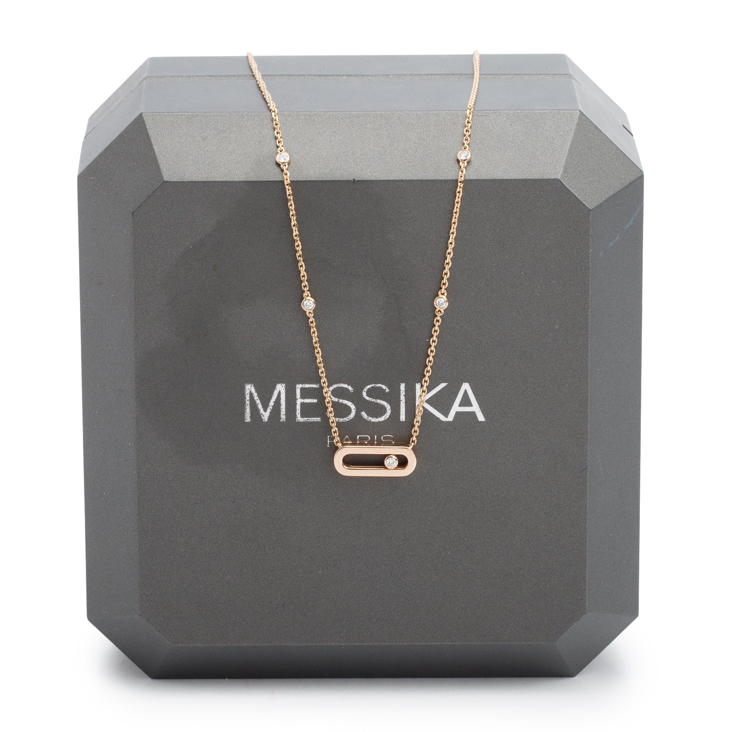 Messika 18k Rose Gold Diamond Move Uno Pendant Necklace w/ Box
