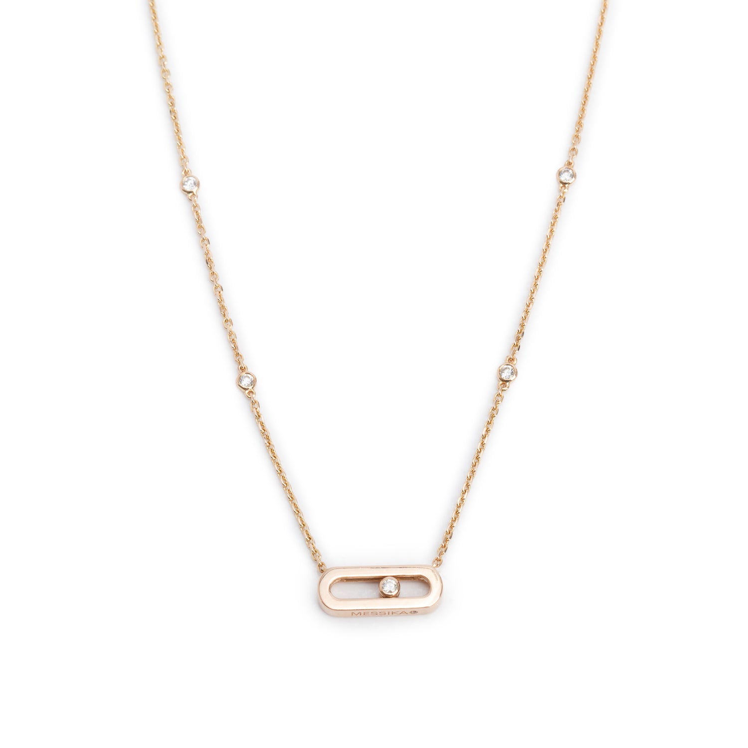 Messika 18k Rose Gold Diamond Move Uno Pendant Necklace w/ Box